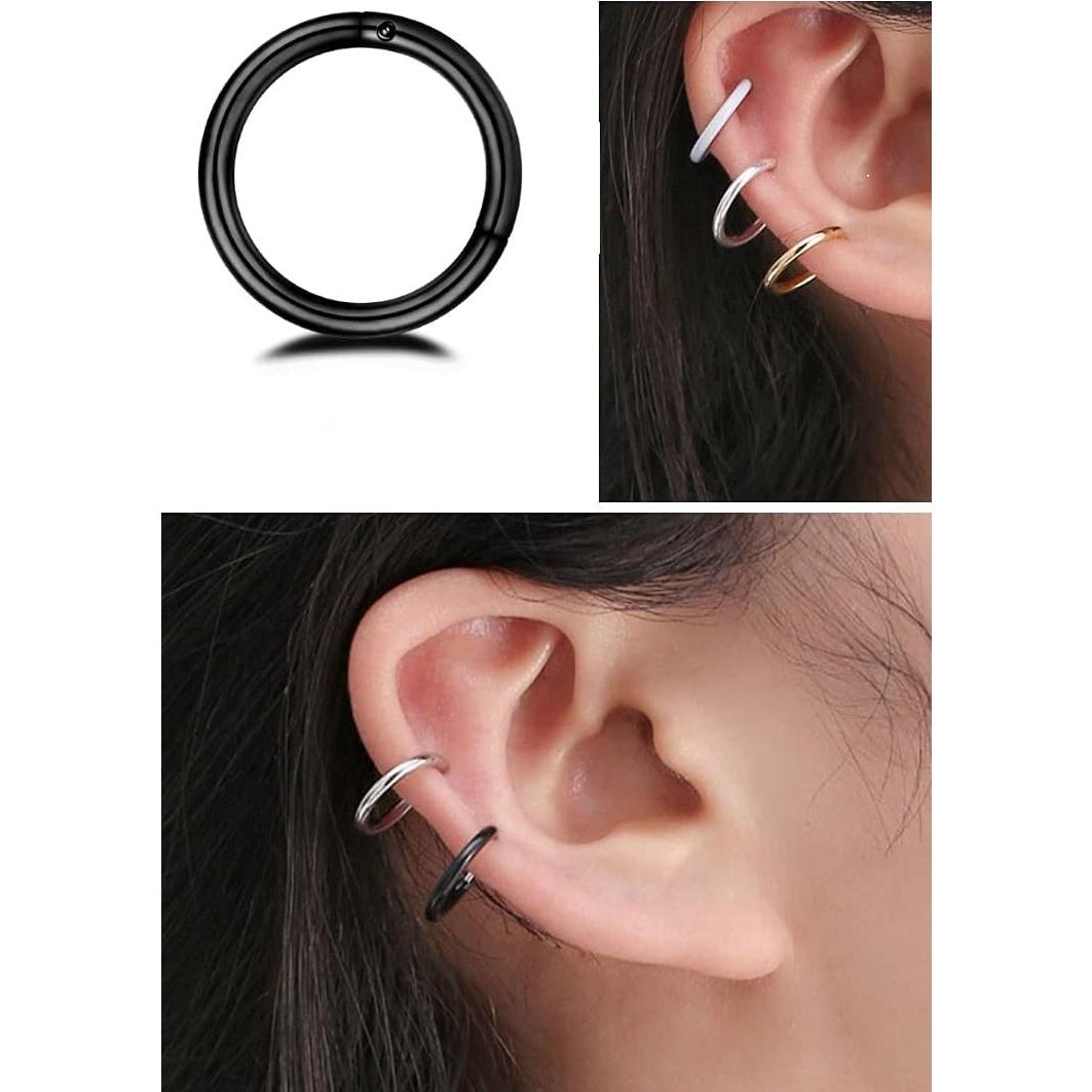 Pendientes de Aro Hipoalergénicos Acero Inoxidable 5Pcs 16G 18G