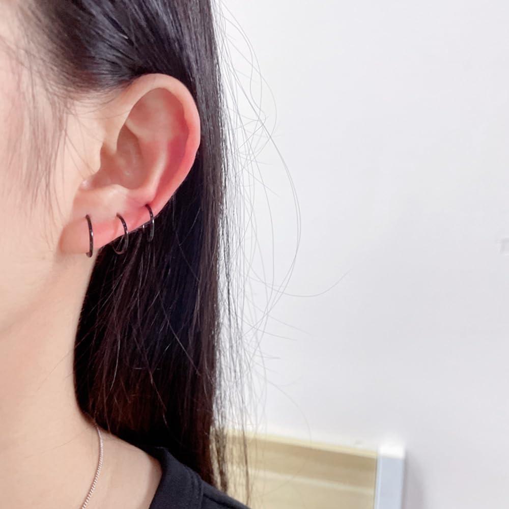 Pendientes de Aro Hipoalergénicos Acero Inoxidable 5Pcs 16G 18G