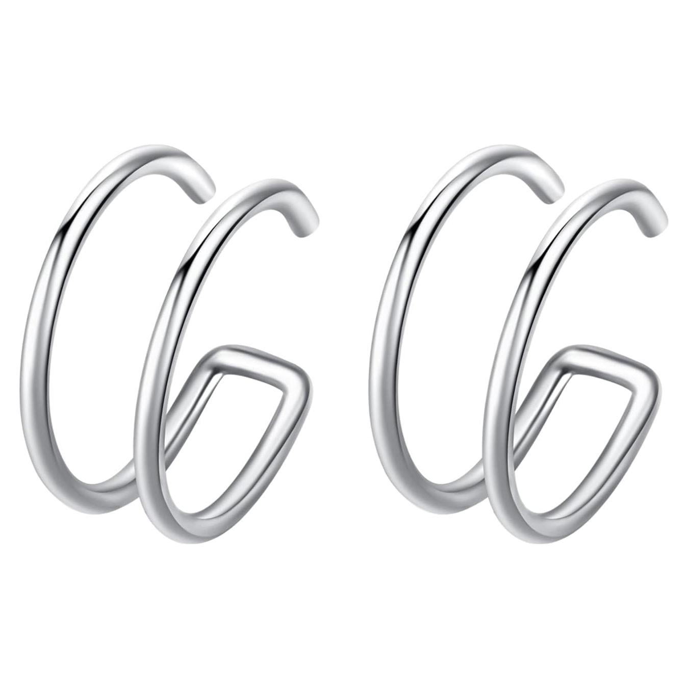 Aros Nasales Falsos 18G Acero Inoxidable 2 Pcs Plata