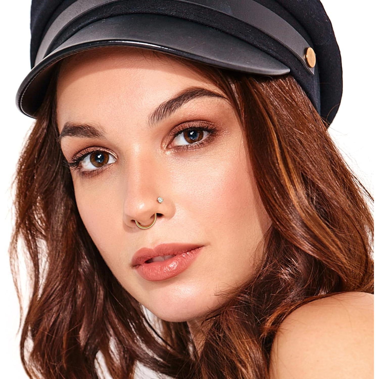 Anillo de Nariz Acero Quirúrgico Hipoalergénico 9pcs 18G