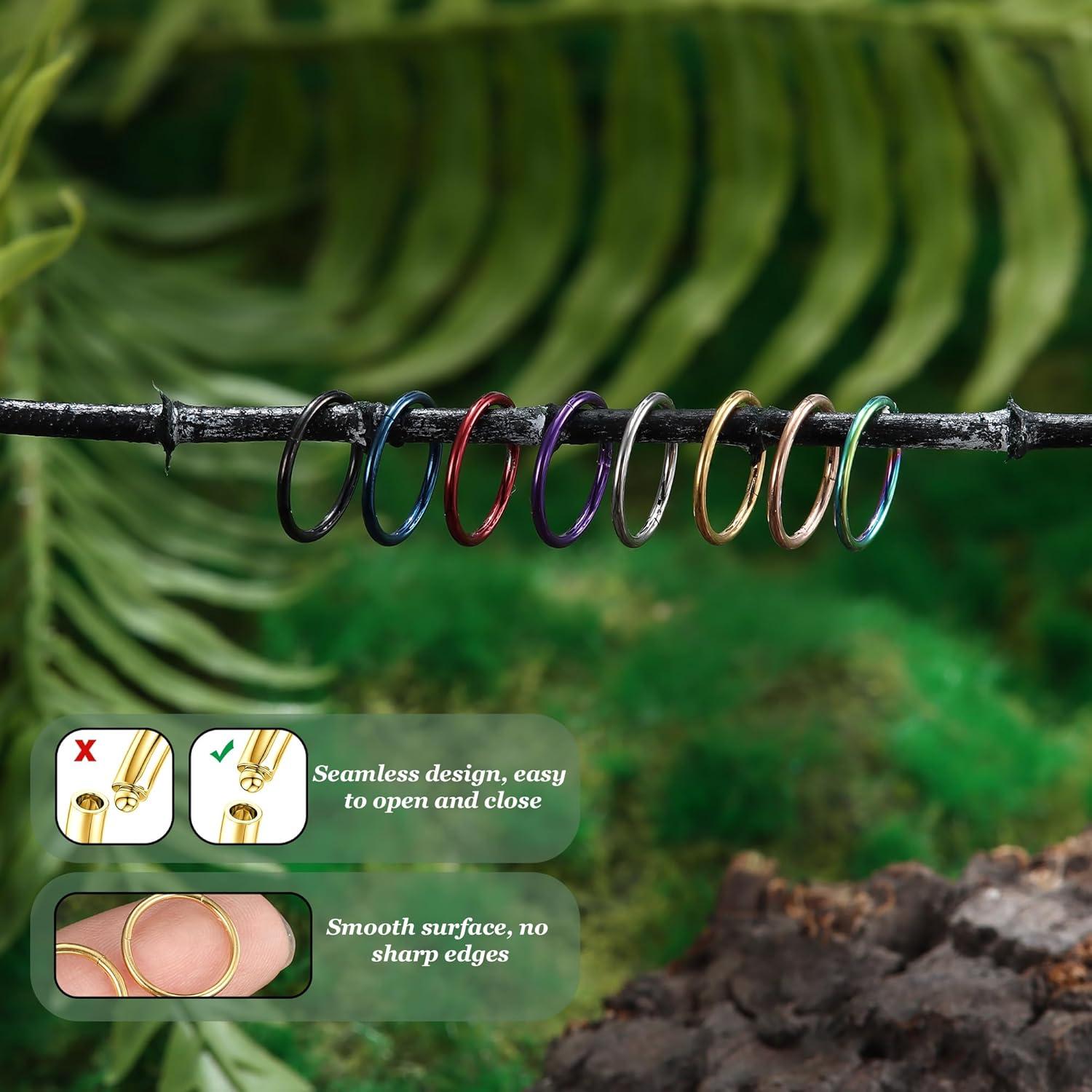 Anillos de Nariz de Titanio G23 SAILIMUE 8 Pcs 8MM 10MM