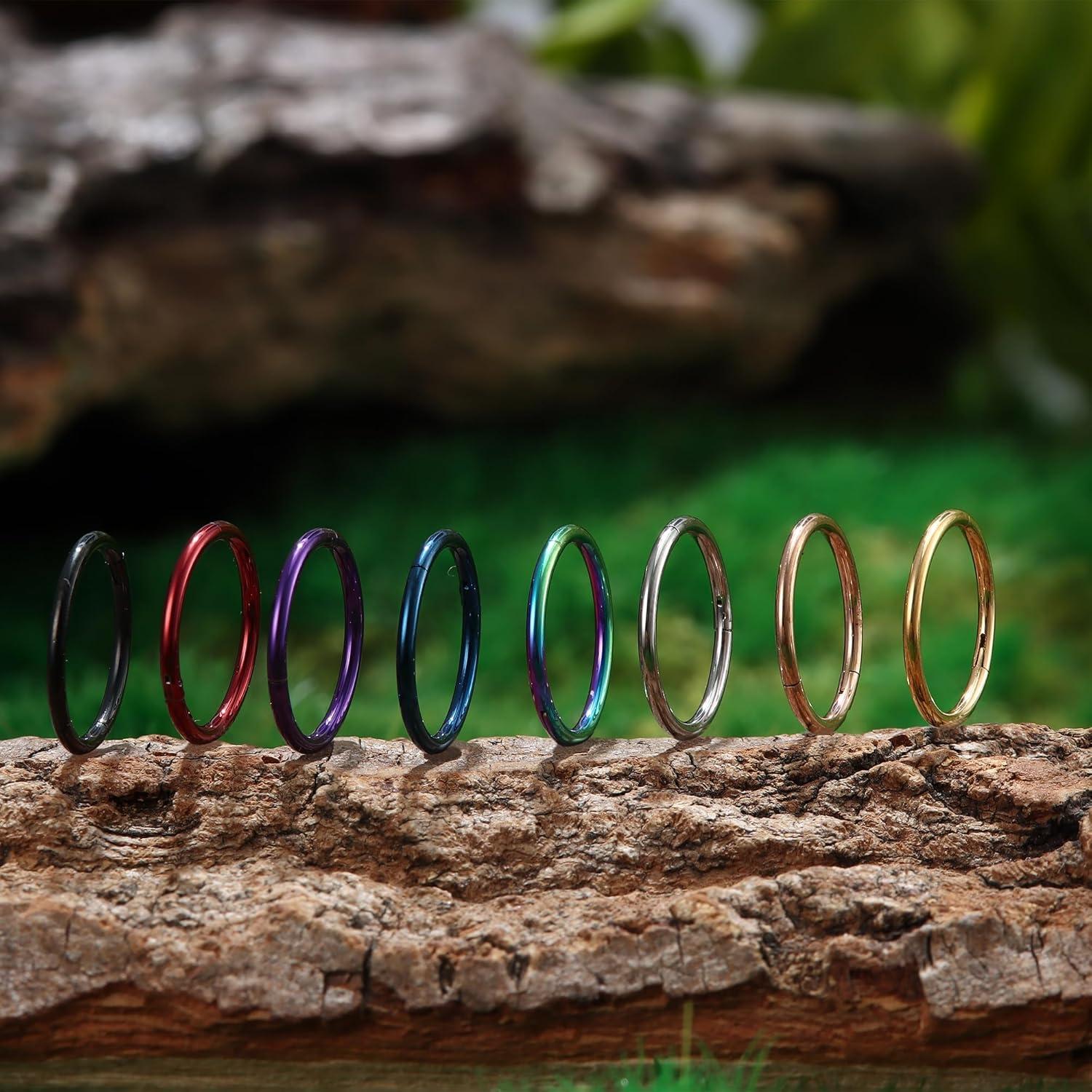 Anillos de Nariz de Titanio G23 SAILIMUE 8 Pcs 8MM 10MM