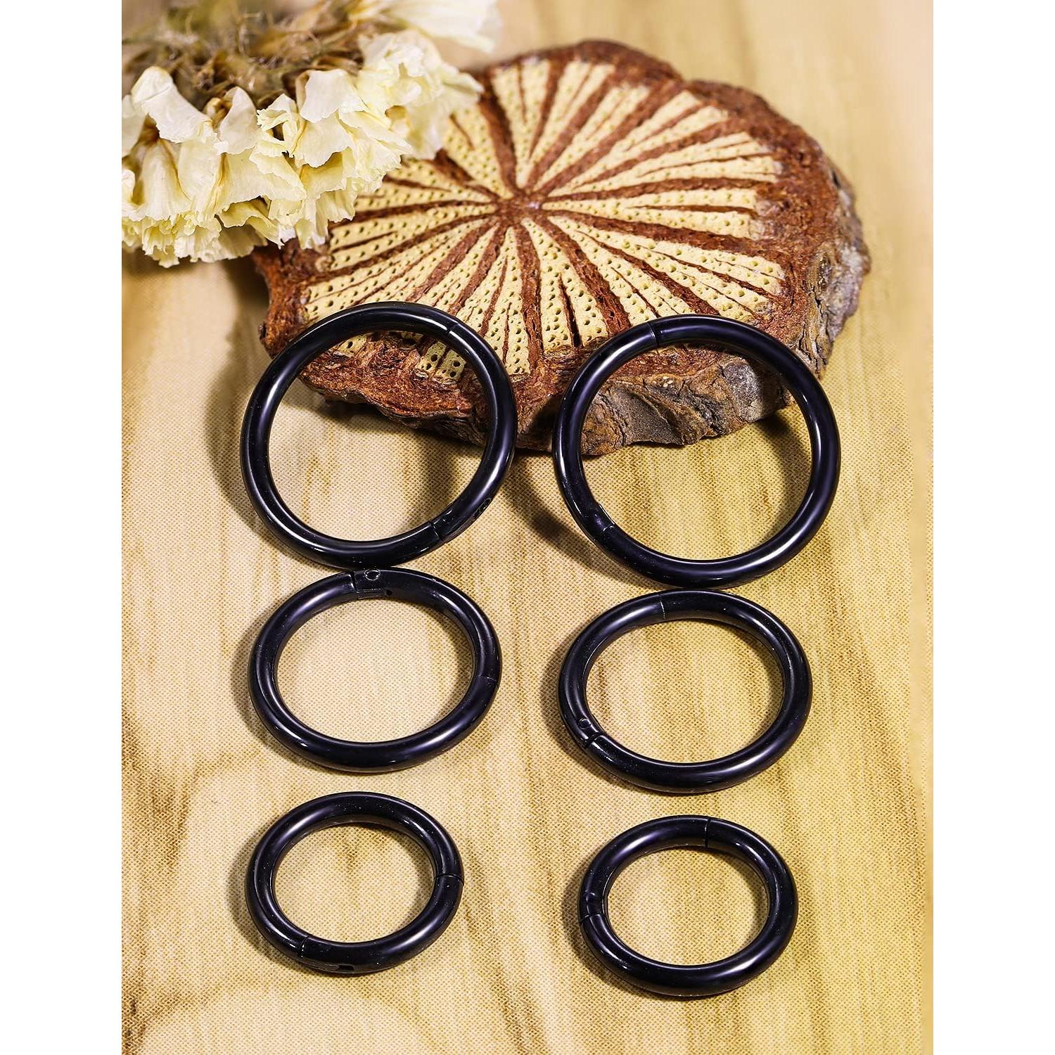 3 Pares Aros Nasales 316L Acero Quirúrgico Negro 14G