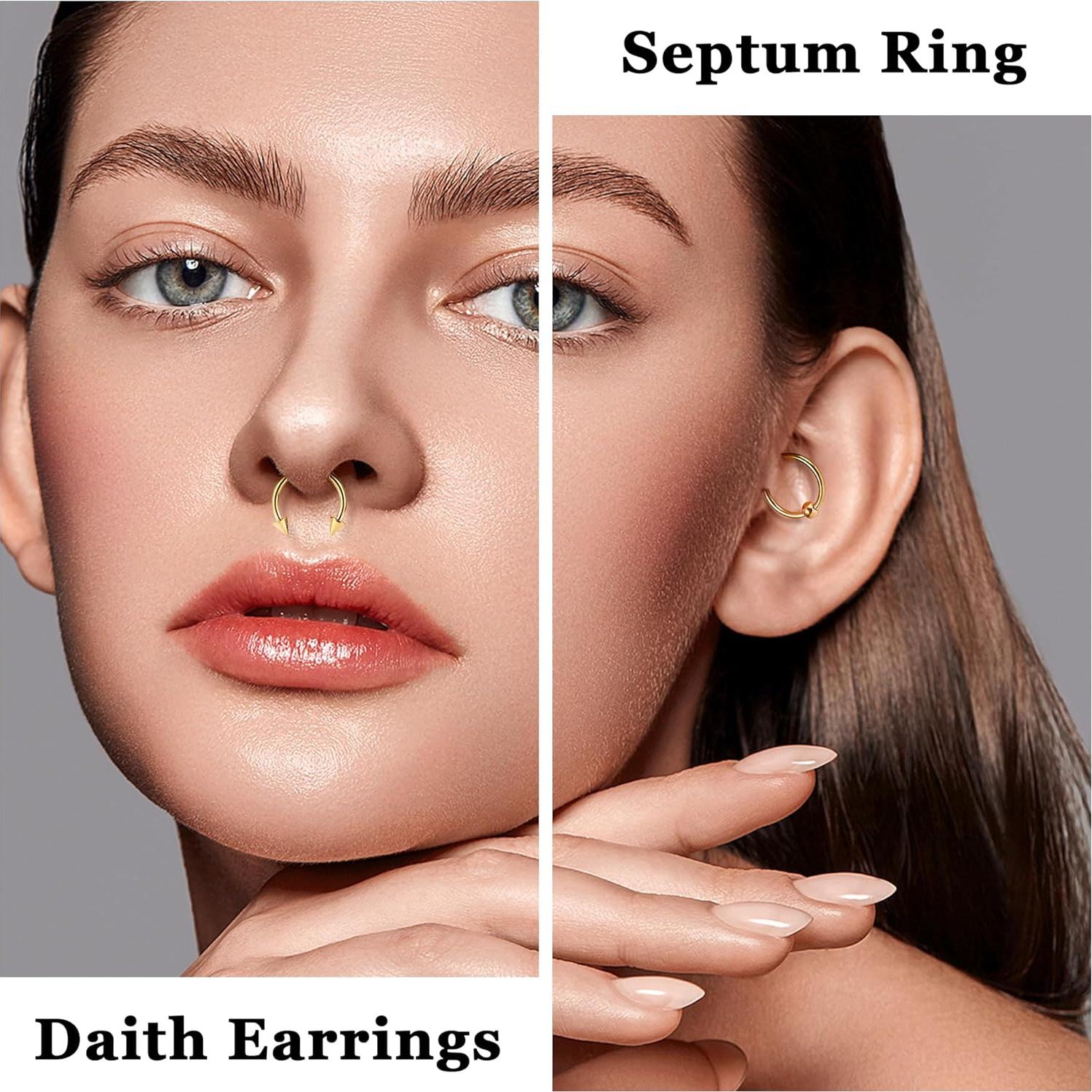 BESTEEL 20 Anillos de Septum Dorados 16G Acero Quirúrgico