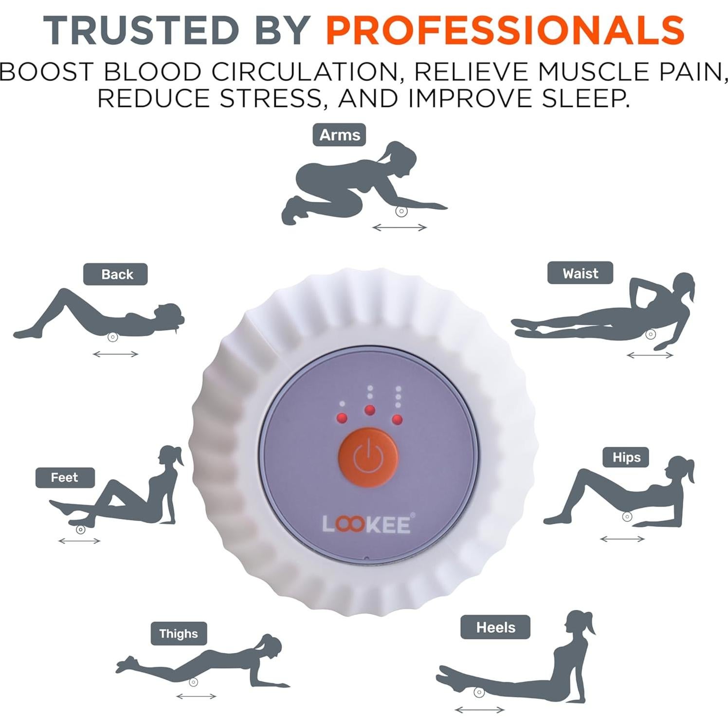 Rodillo de Masaje Vibrante LOOKEE A10 para Fascitis Plantar