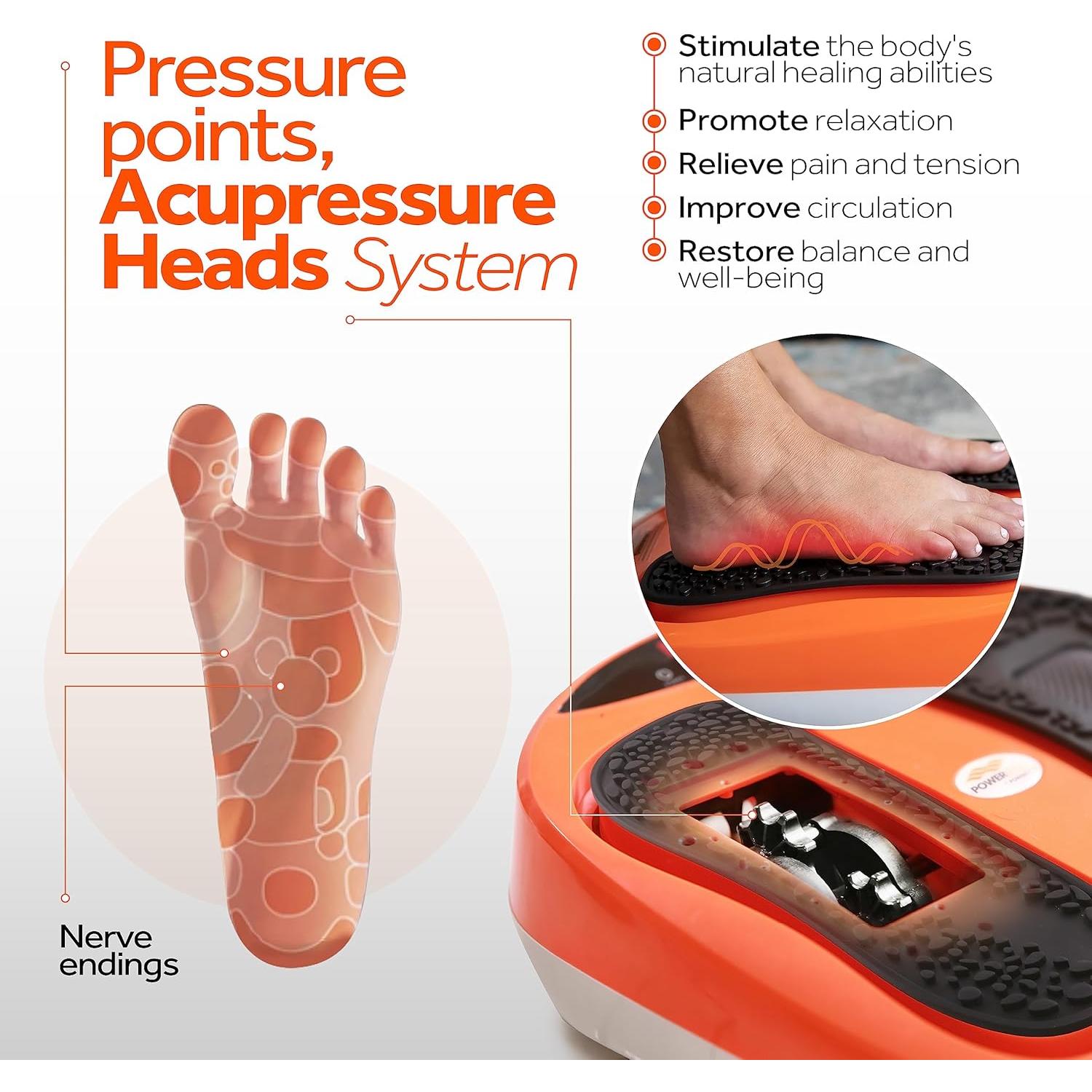 Masajeador de Pies Eléctrico Powerfit ETF002M-O con Control Remoto