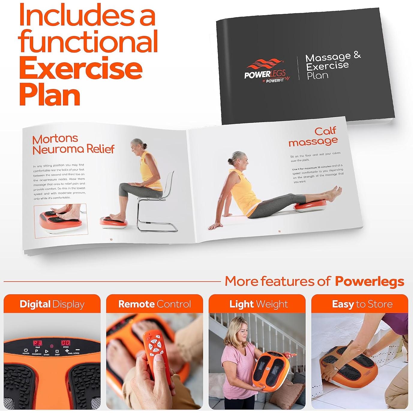 Masajeador de Pies Eléctrico Powerfit ETF002M-O con Control Remoto