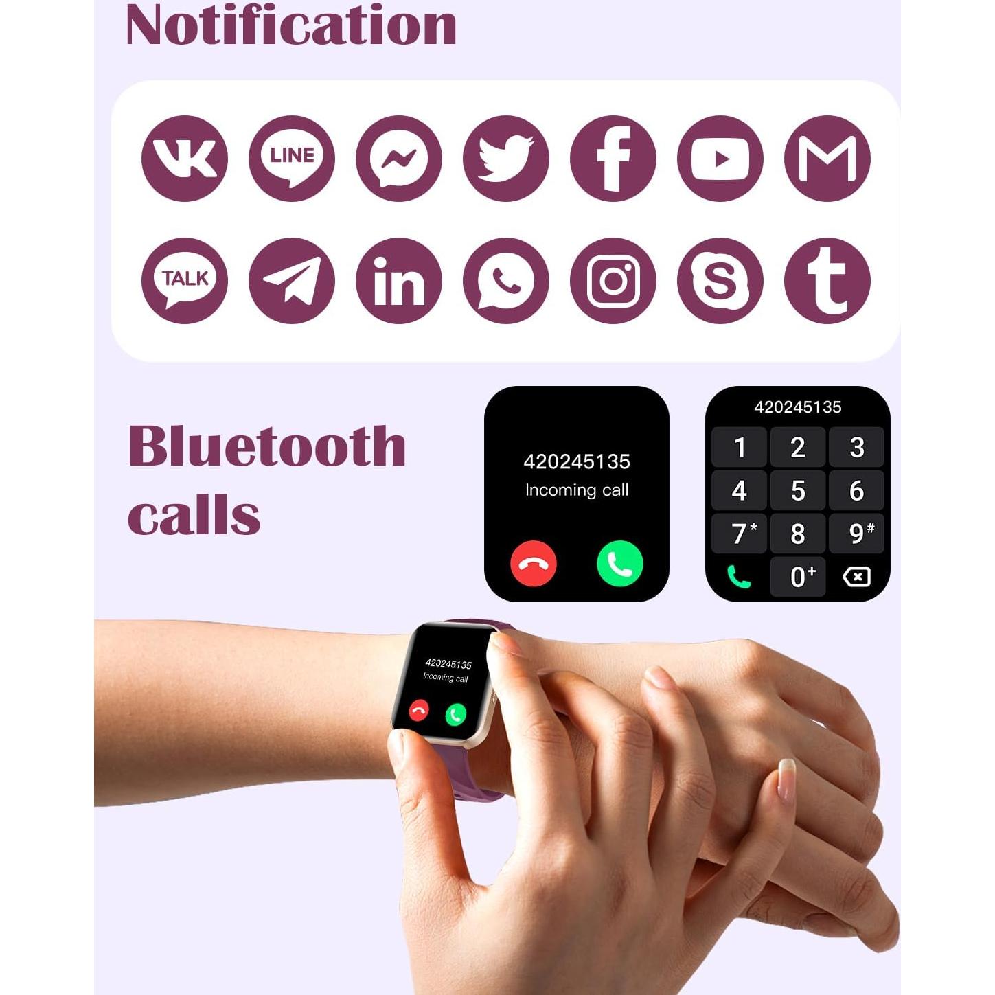 Reloj Inteligente RUIMEN D1 1.85" HD Impermeable para Fitness