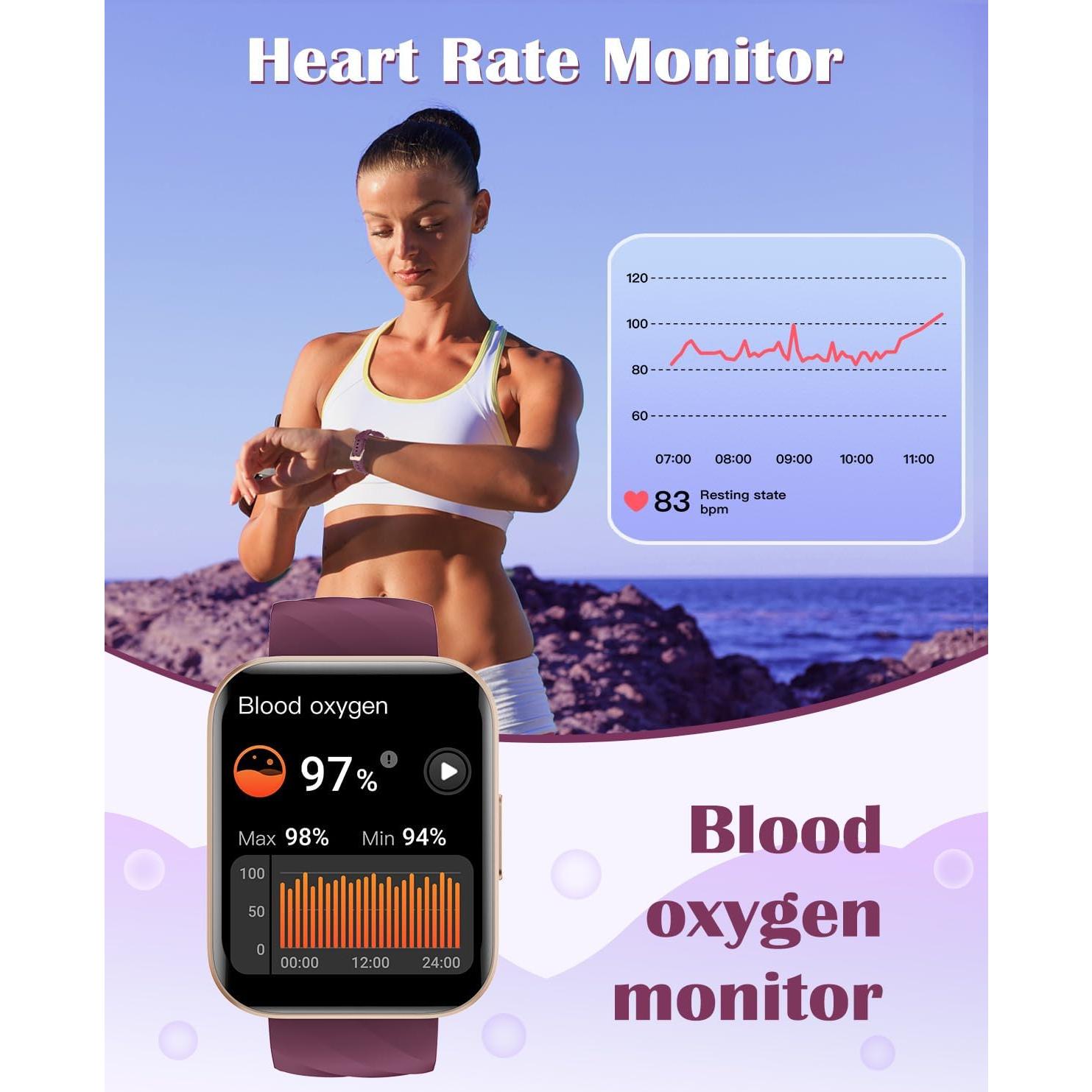 Reloj Inteligente RUIMEN D1 1.85" HD Impermeable para Fitness