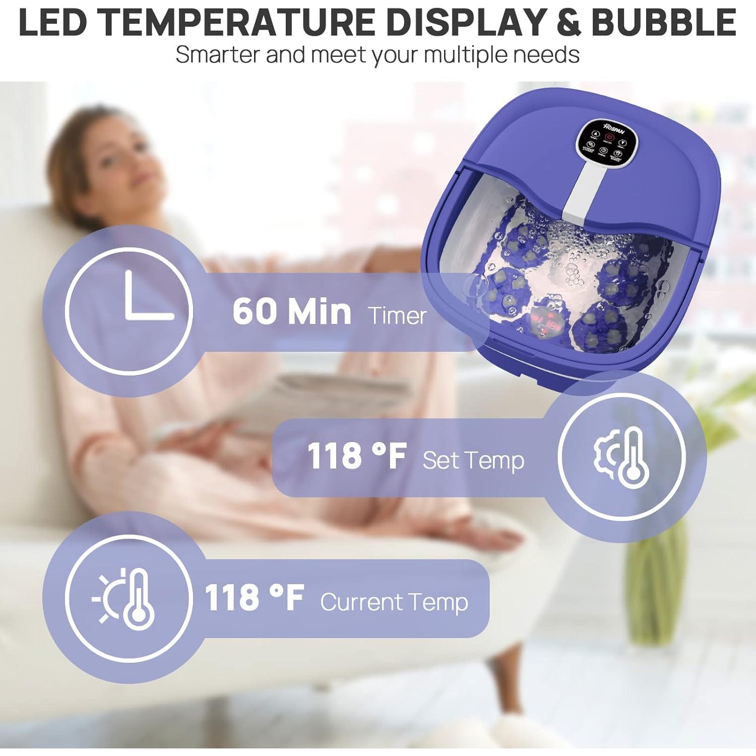 Bañera de pies colapsable HOSPAN FS02A con masaje y calor