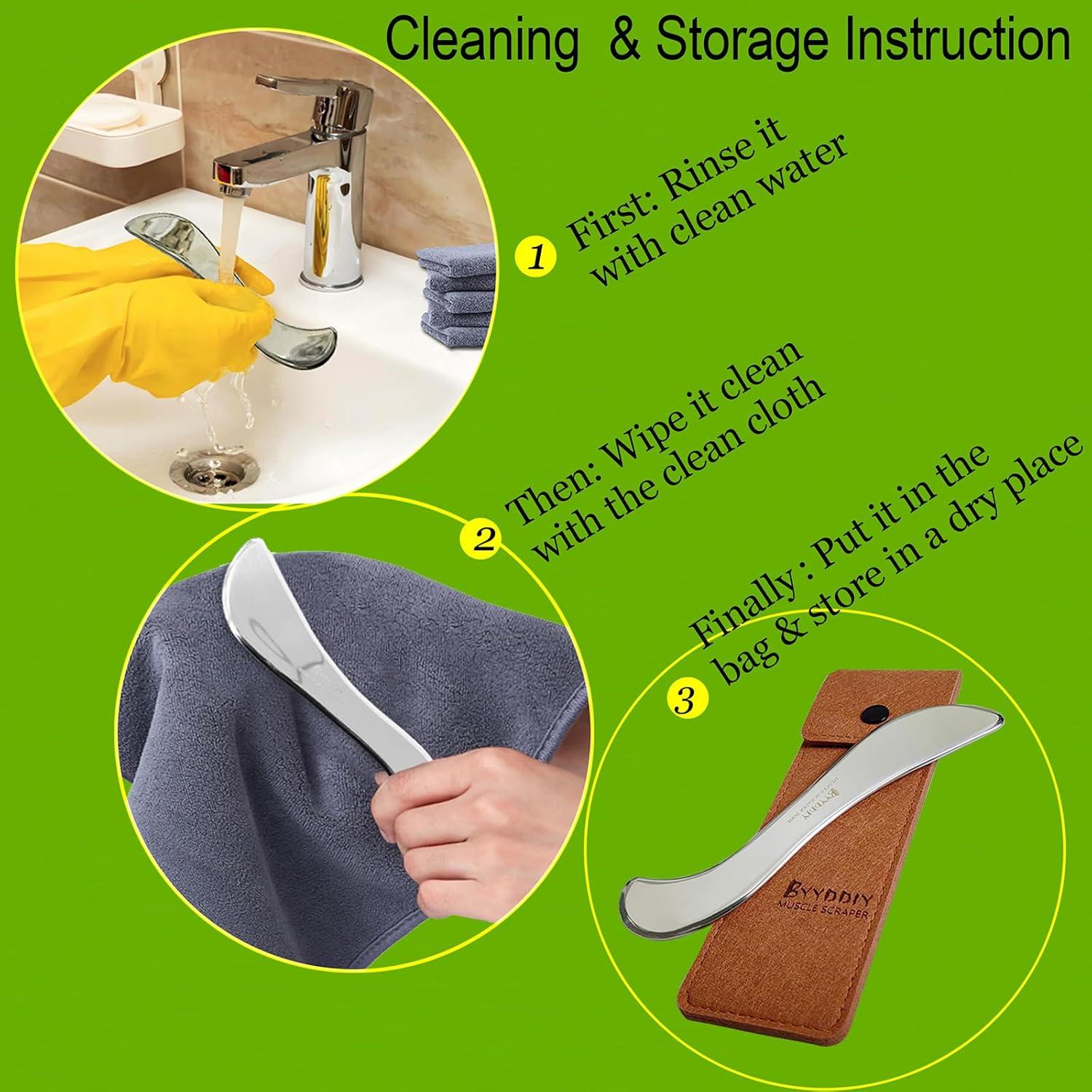 Raspador de Masaje Guasha BYYDDIY Acero Inoxidable 18cm