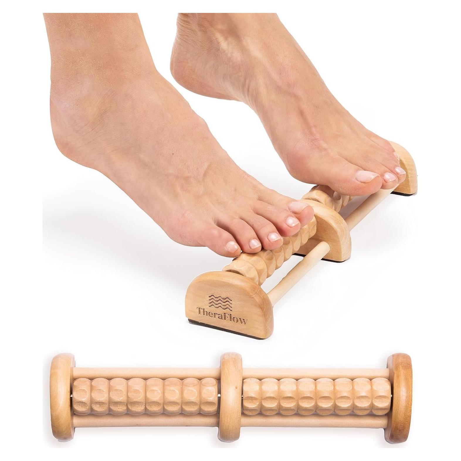 Masajeador de pies TheraFlow de madera para fascitis plantar