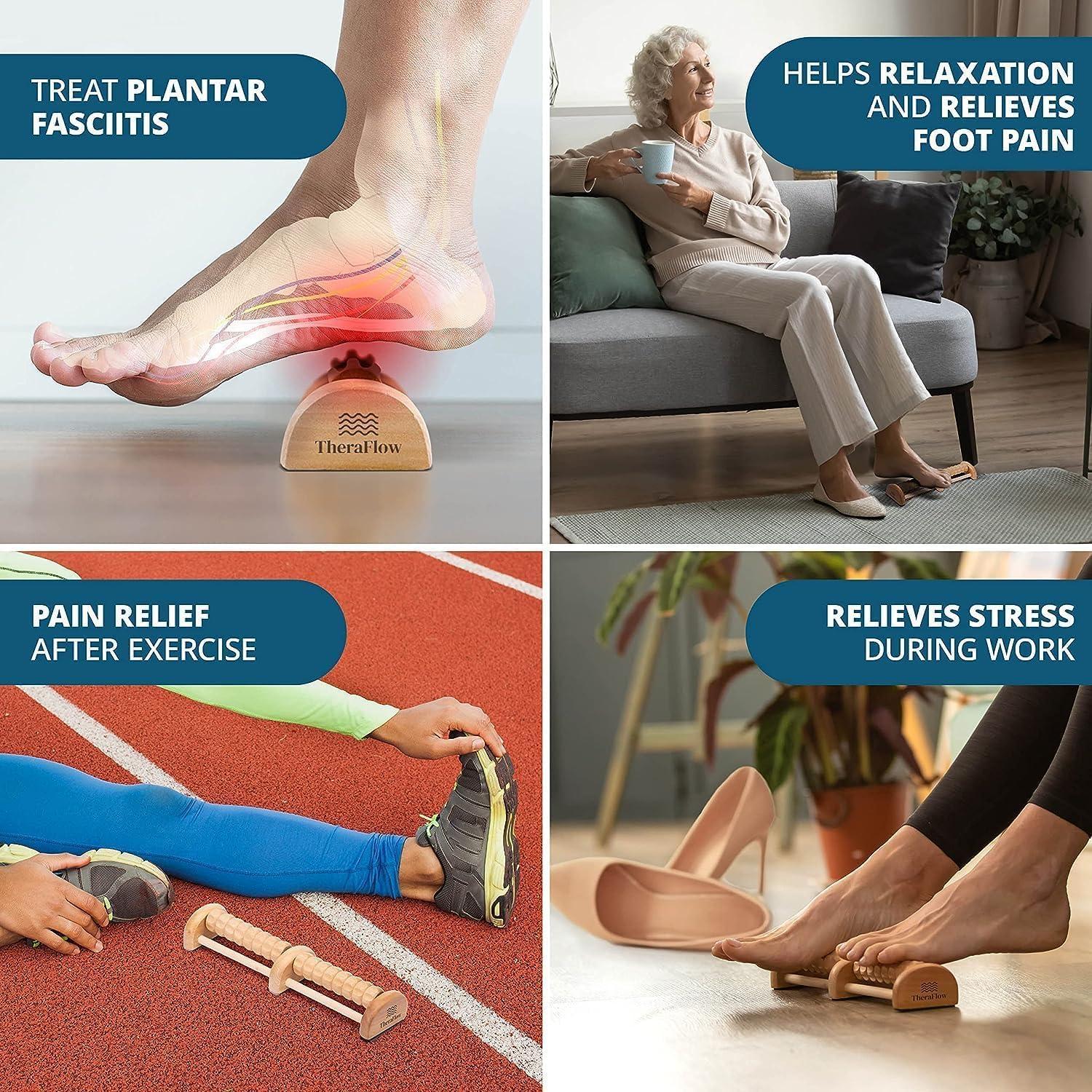 Masajeador de pies TheraFlow de madera para fascitis plantar