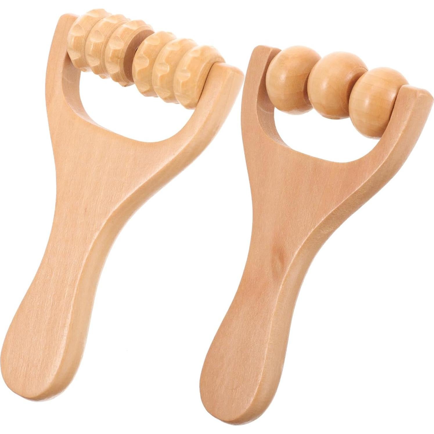 Rodillo de Masaje de Madera Gatuida 2 Piezas Alivio Muscular