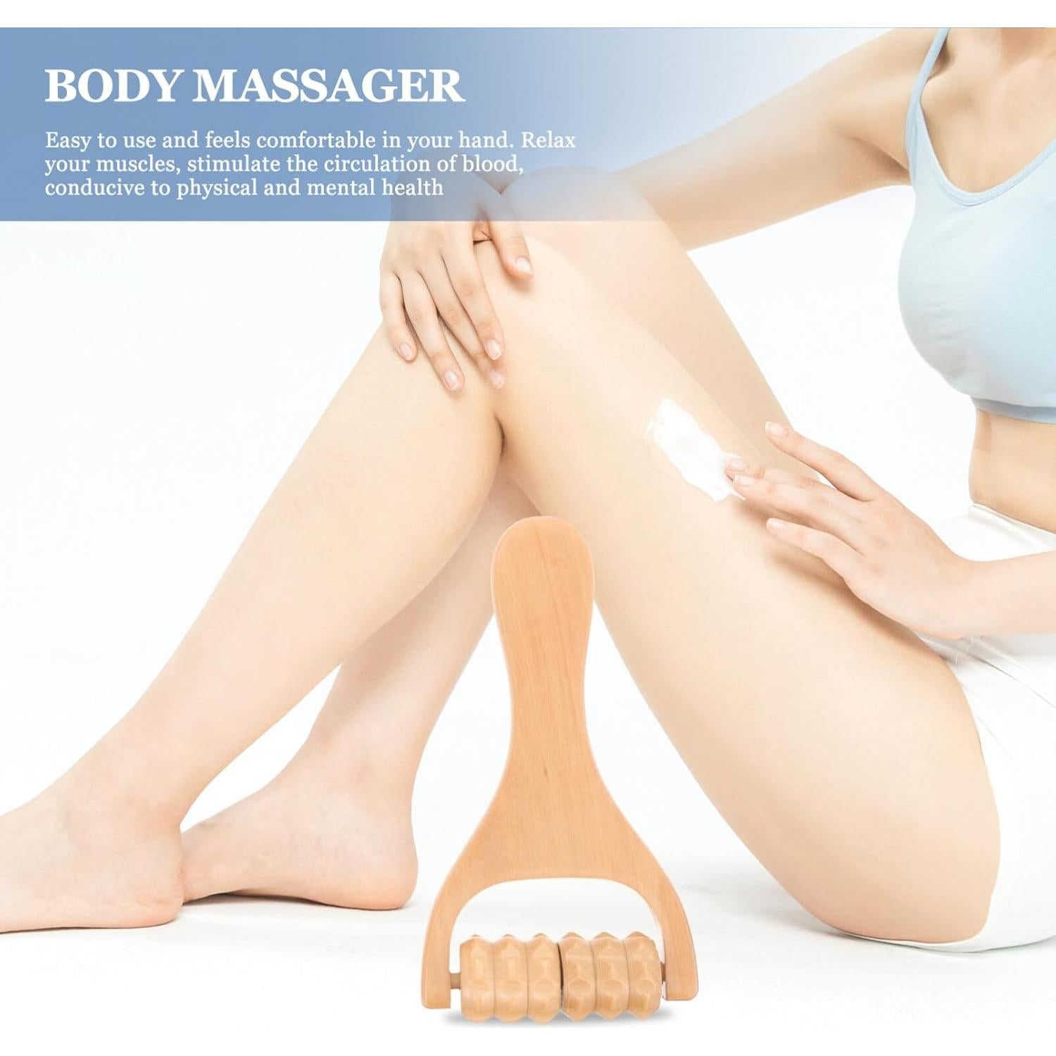 Rodillo de Masaje de Madera Gatuida 2 Piezas Alivio Muscular