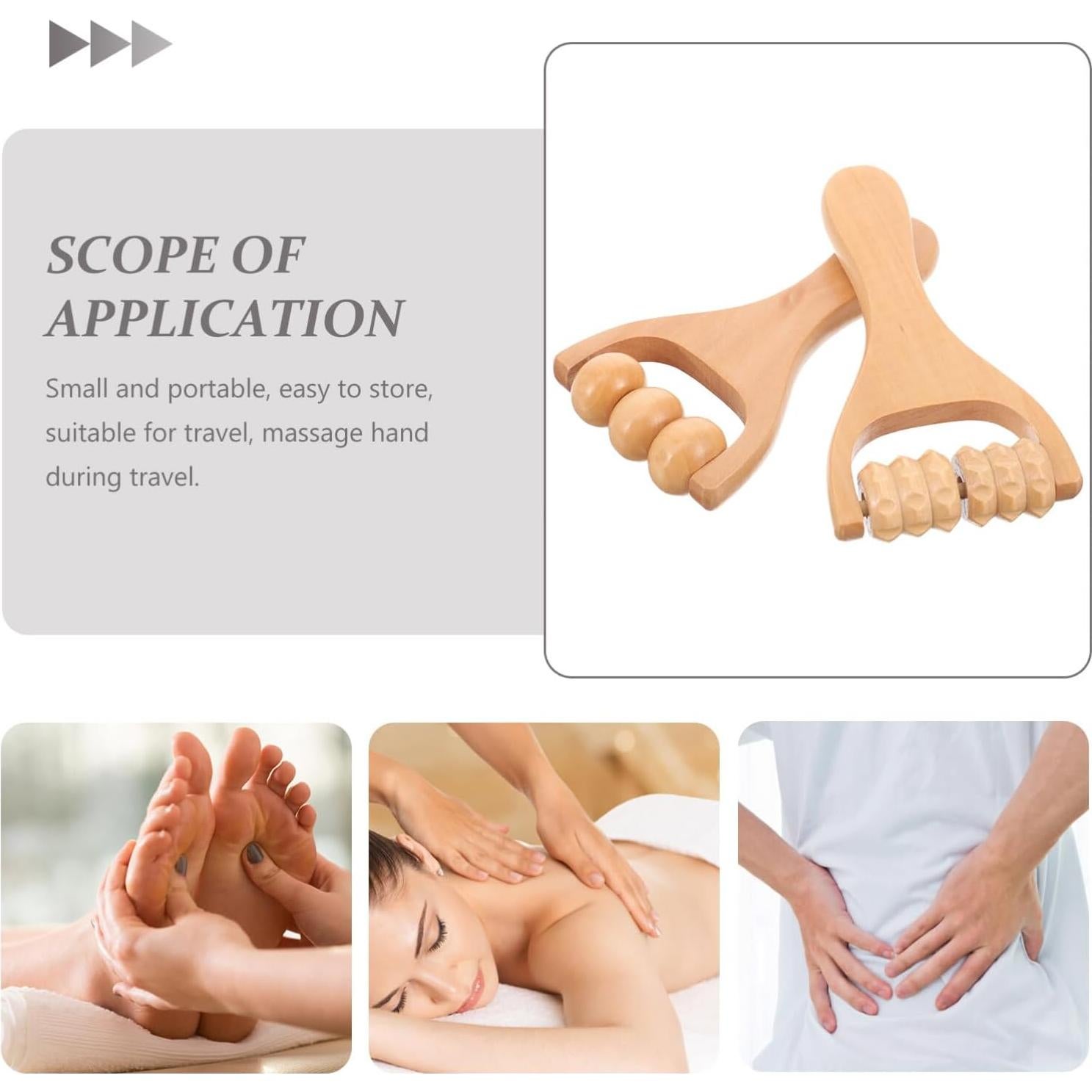 Rodillo de Masaje de Madera Gatuida 2 Piezas Alivio Muscular