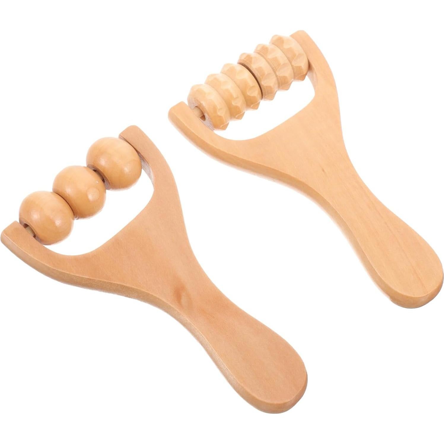 Rodillo de Masaje de Madera Gatuida 2 Piezas Alivio Muscular