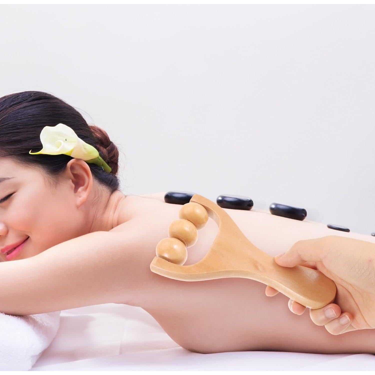 Rodillo de Masaje de Madera Gatuida 2 Piezas Alivio Muscular