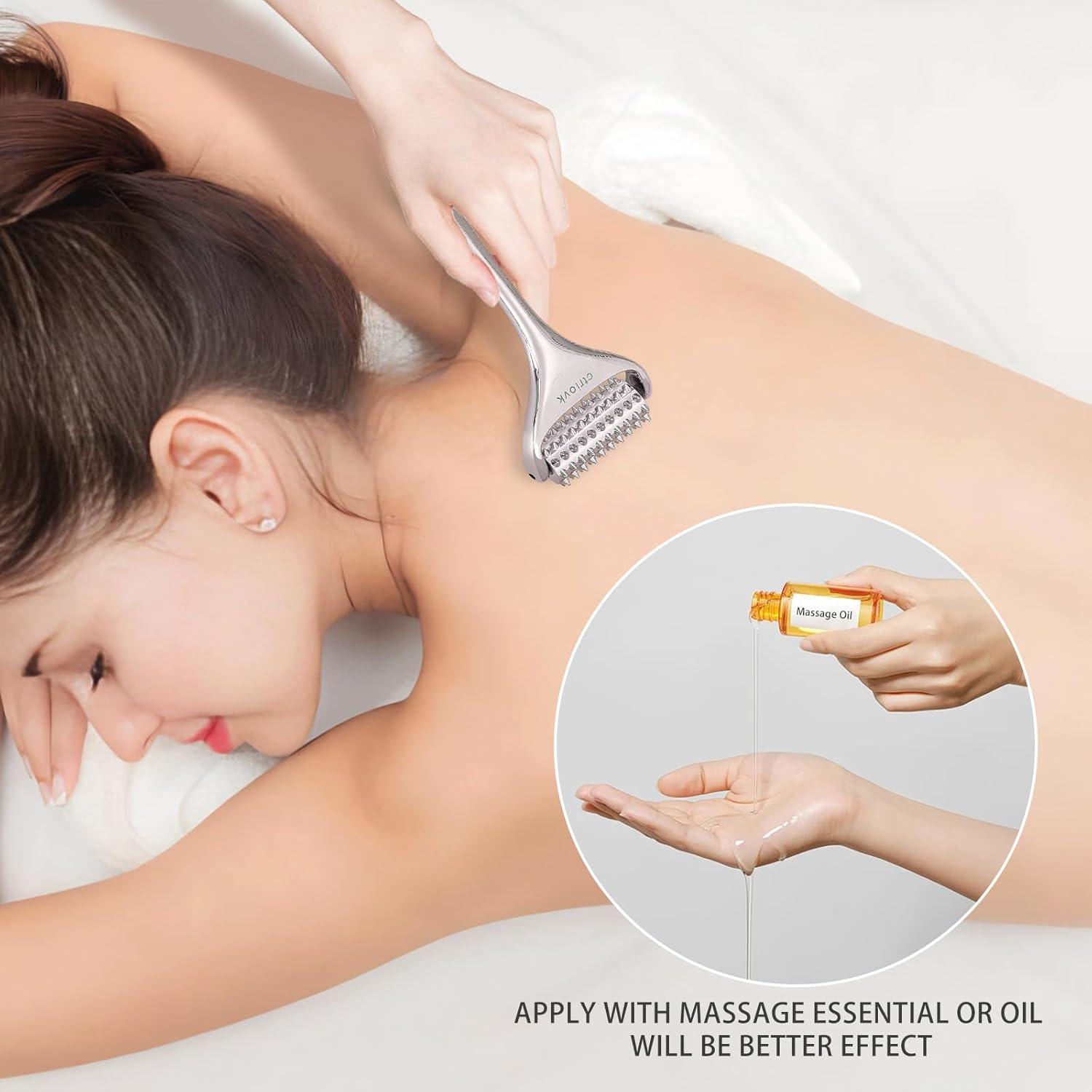 Rodillo de Masaje de Acupuntura Acero Inoxidable 13cm