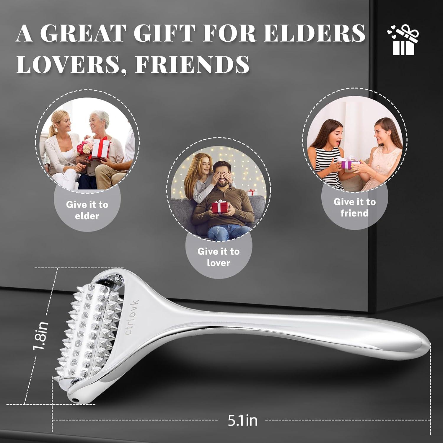 Rodillo de Masaje de Acupuntura Acero Inoxidable 13cm