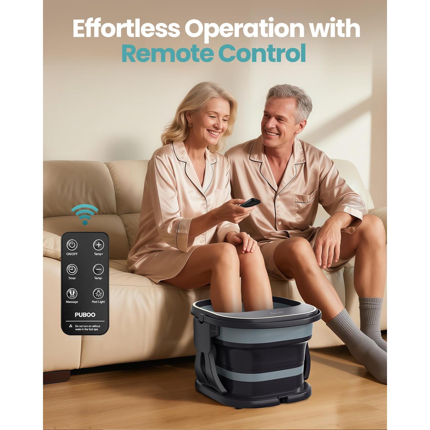 Spa de pies eléctrico Puboo colapsable con calor y control remoto