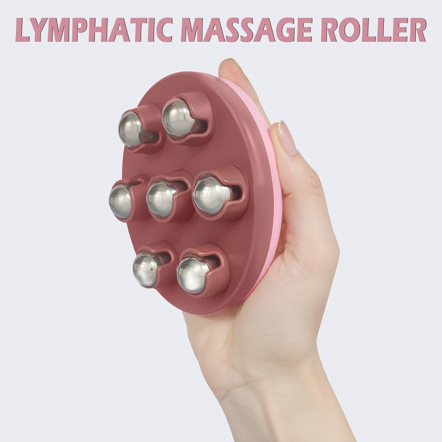 Rodillo de Masaje Linfático Rosa iunxkmi - Drenaje y Celulitis
