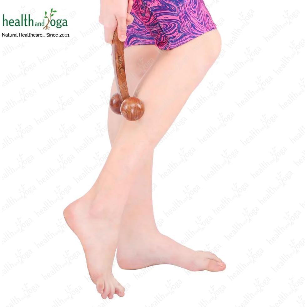 Rodillo de Masaje de Madera NatureSooth - Alivio Muscular y Drenaje Linfático