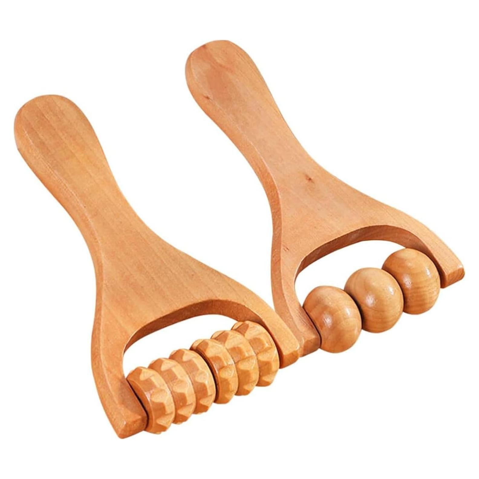 Rodillo de Masaje de Madera Ciieeo - 2 Pack para Alivio Muscular
