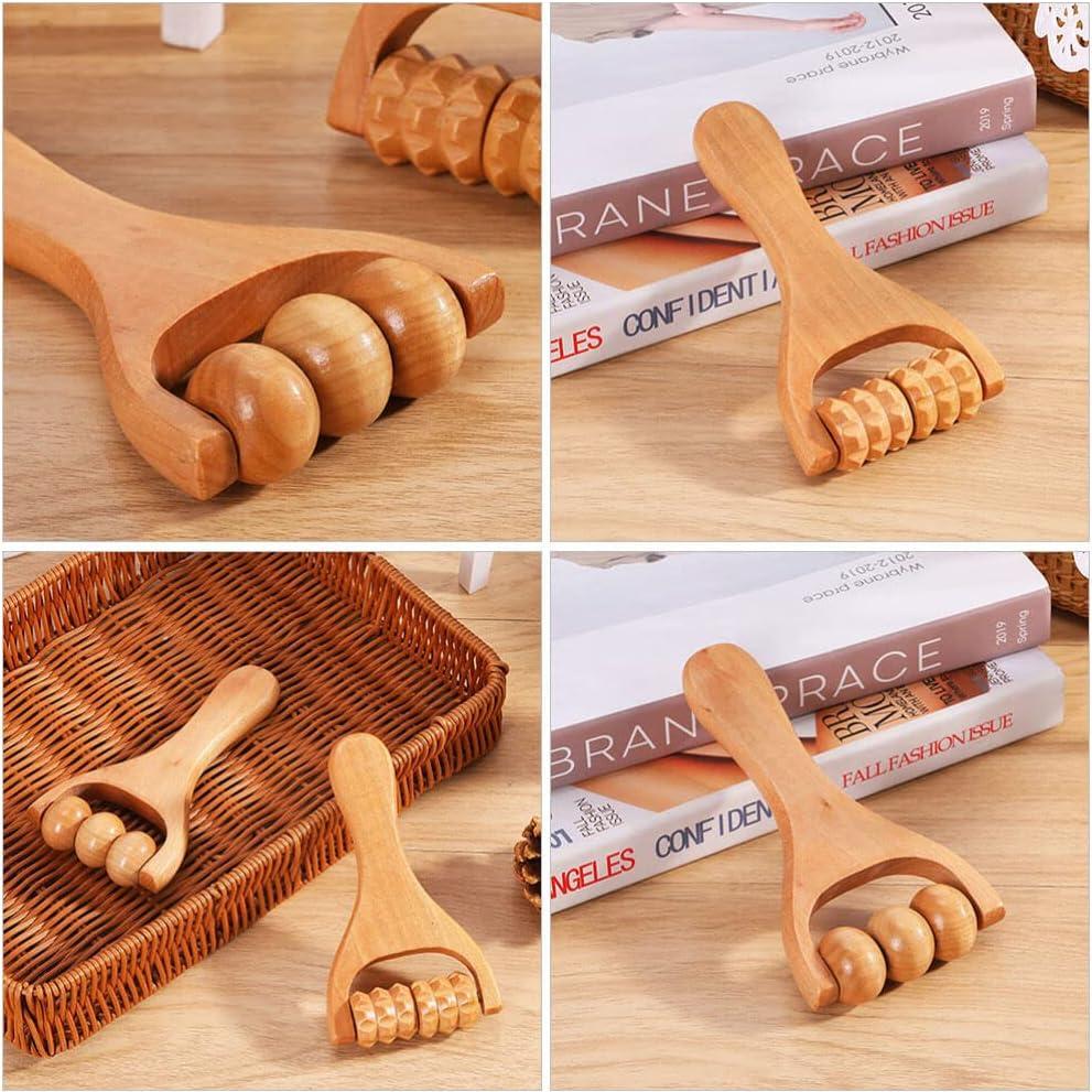 Rodillo de Masaje de Madera Ciieeo - 2 Pack para Alivio Muscular