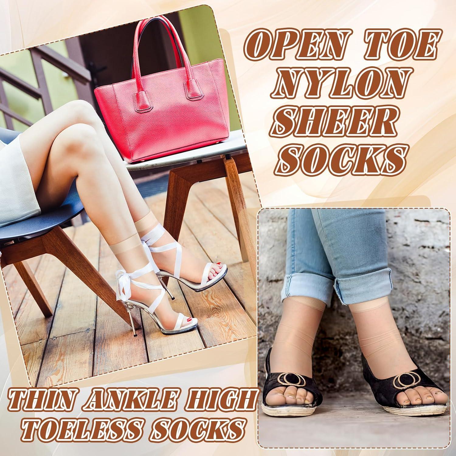 10 Pares de Calcetines Transparentes de Tobillo Abiertos Twistover