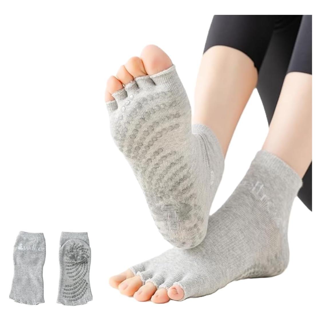 Calcetines de Yoga Sin Dedos Wellrox Unisex Antideslizantes