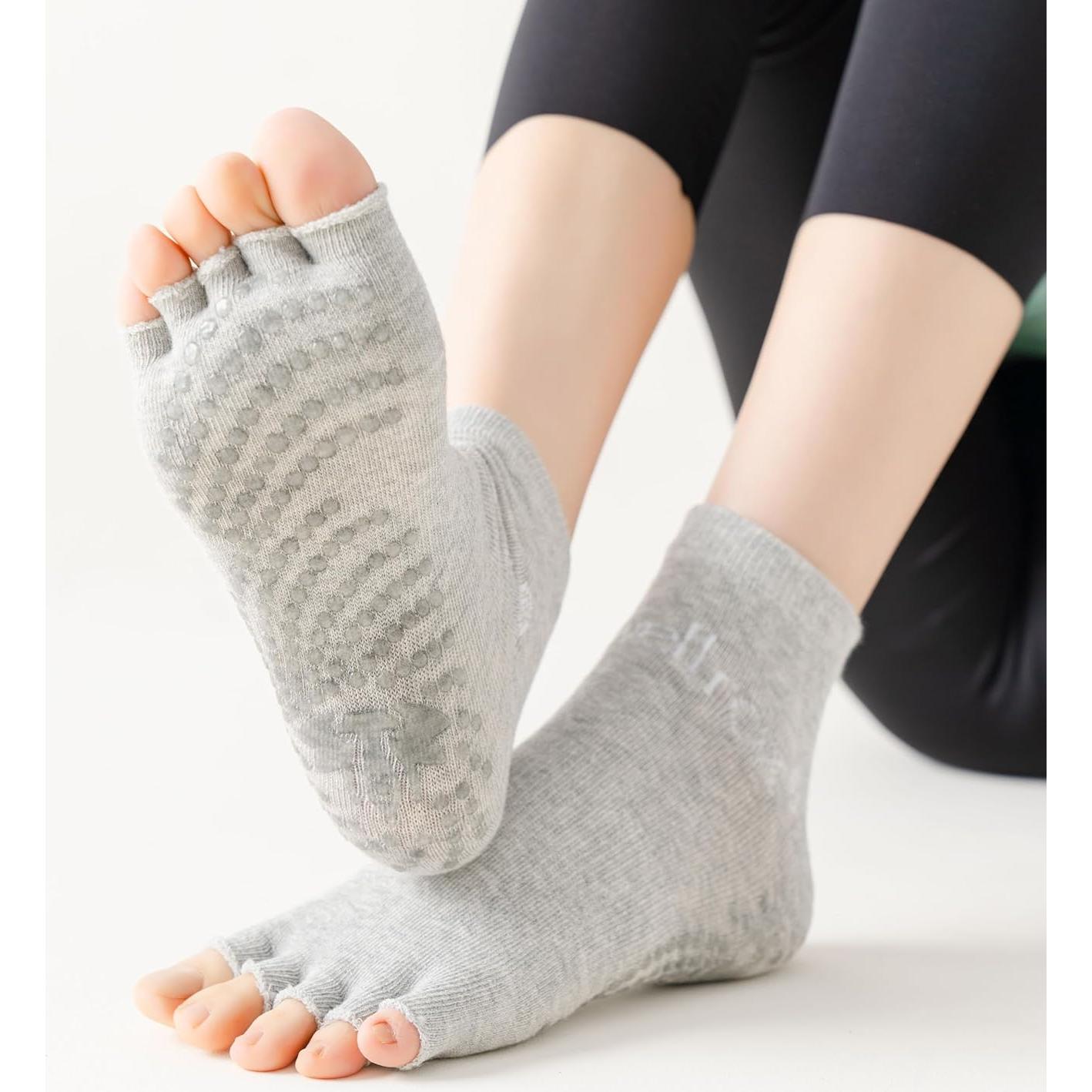 Calcetines de Yoga Sin Dedos Wellrox Unisex Antideslizantes
