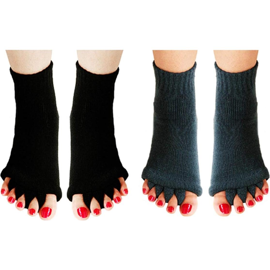 AIBEARTY 3 Pares Calcetines Separadores de Dedos para Yoga y Deporte