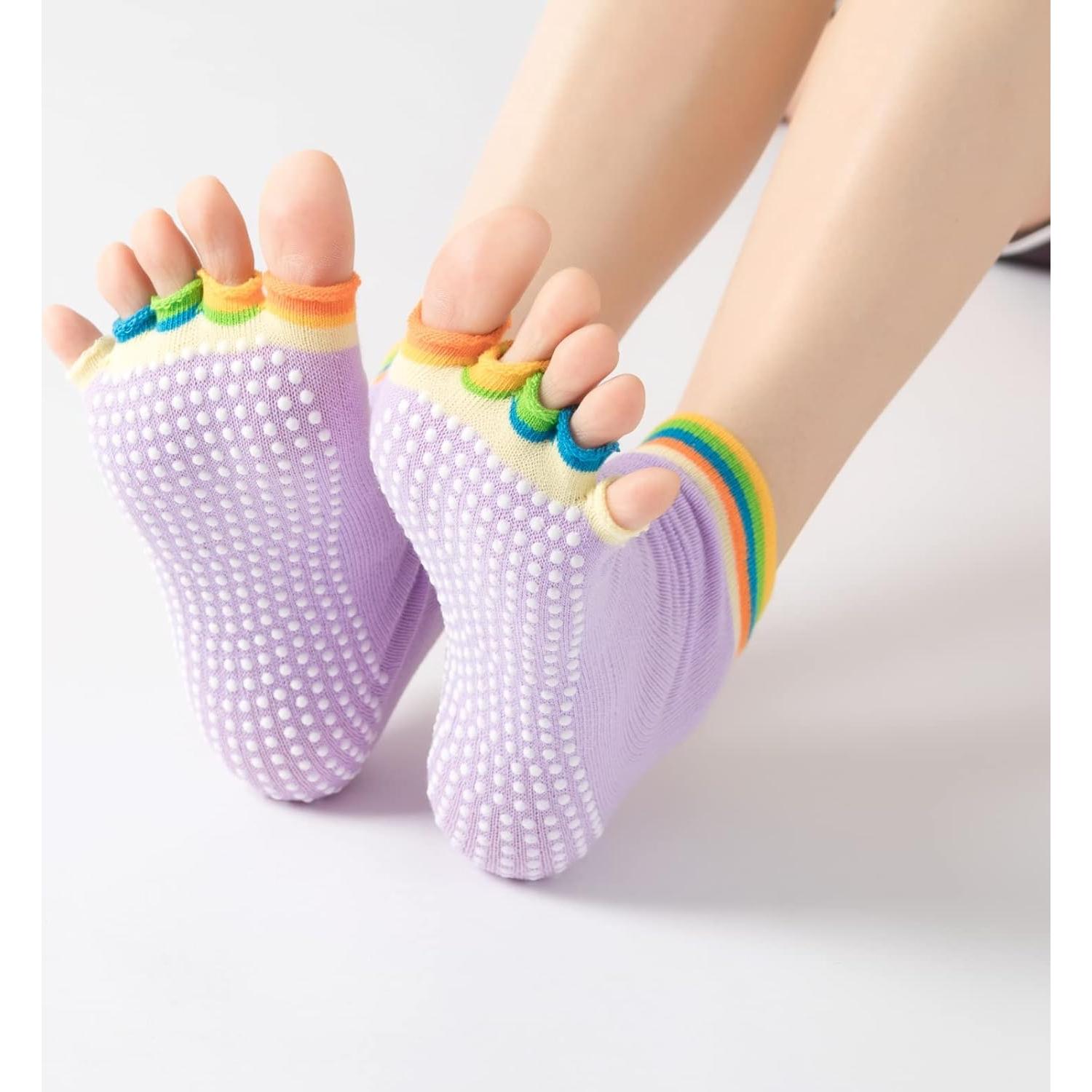 Calcetines Antideslizantes para Yoga y Pilates - Coloridos para Mujeres