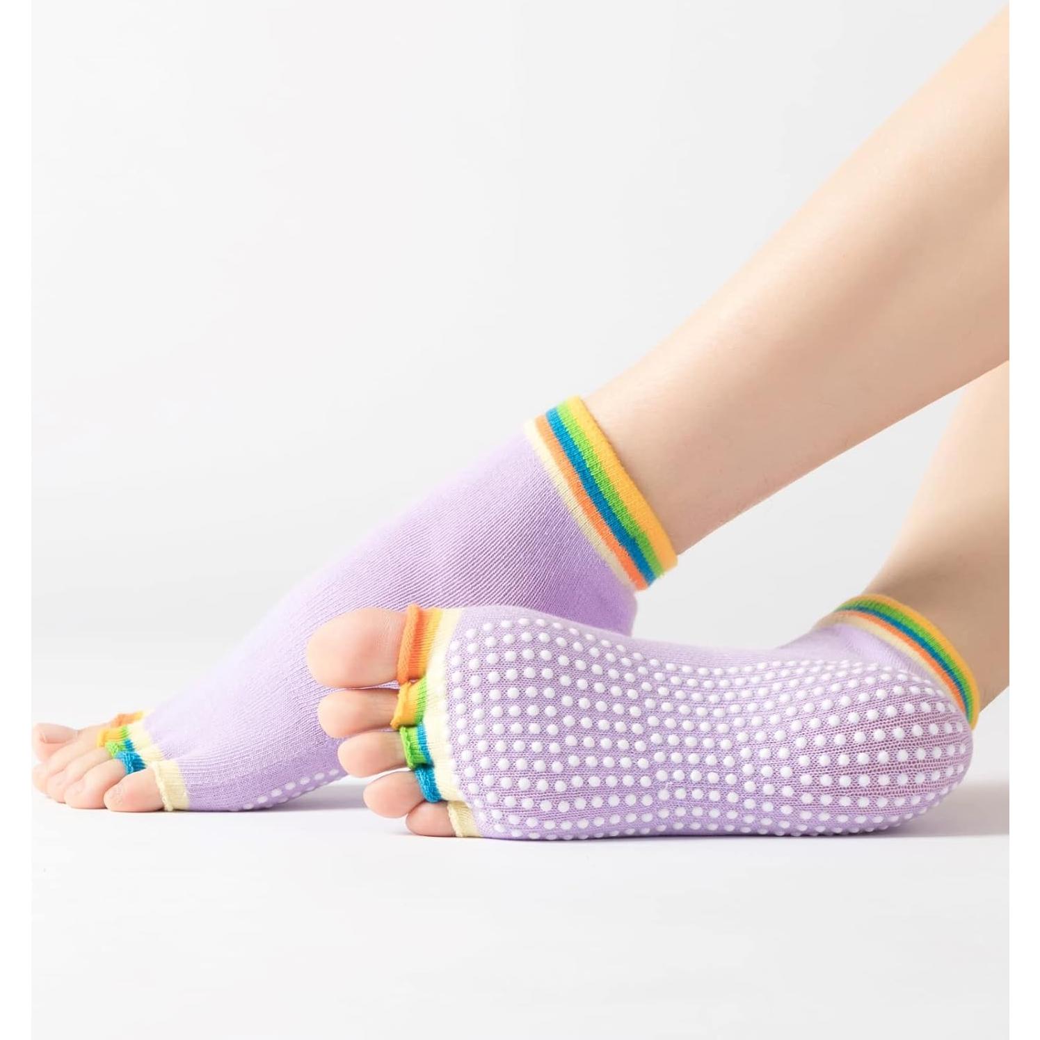 Calcetines Antideslizantes para Yoga y Pilates - Coloridos para Mujeres
