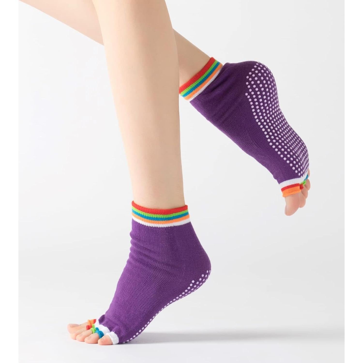 Calcetines Antideslizantes para Yoga y Pilates - Coloridos para Mujeres