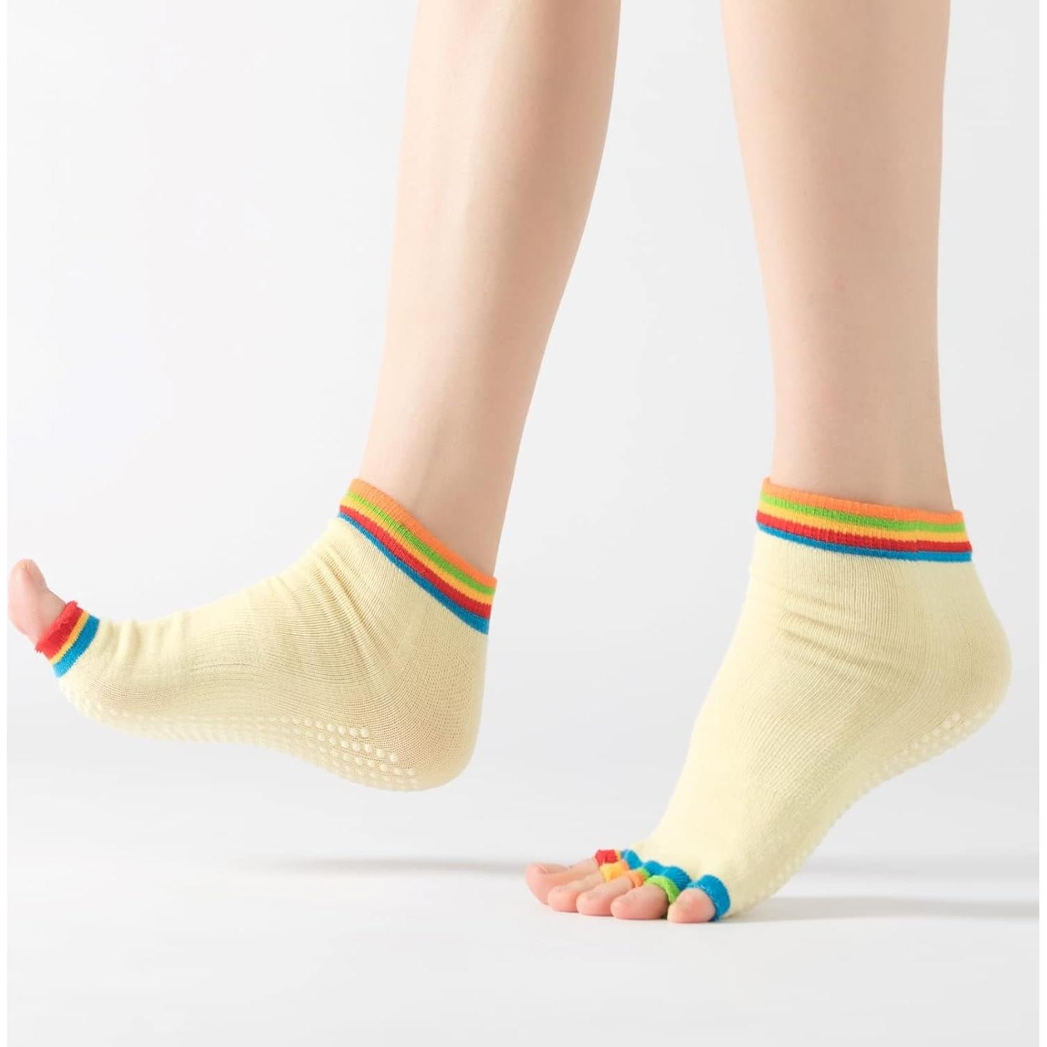 Calcetines Antideslizantes para Yoga y Pilates - Coloridos para Mujeres