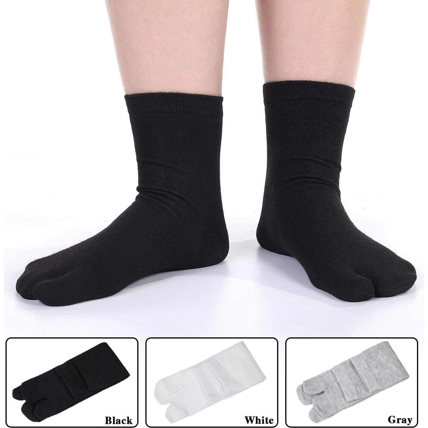 Geyoga 6 Pares Calcetines Tabi Punta Dividida Unisex