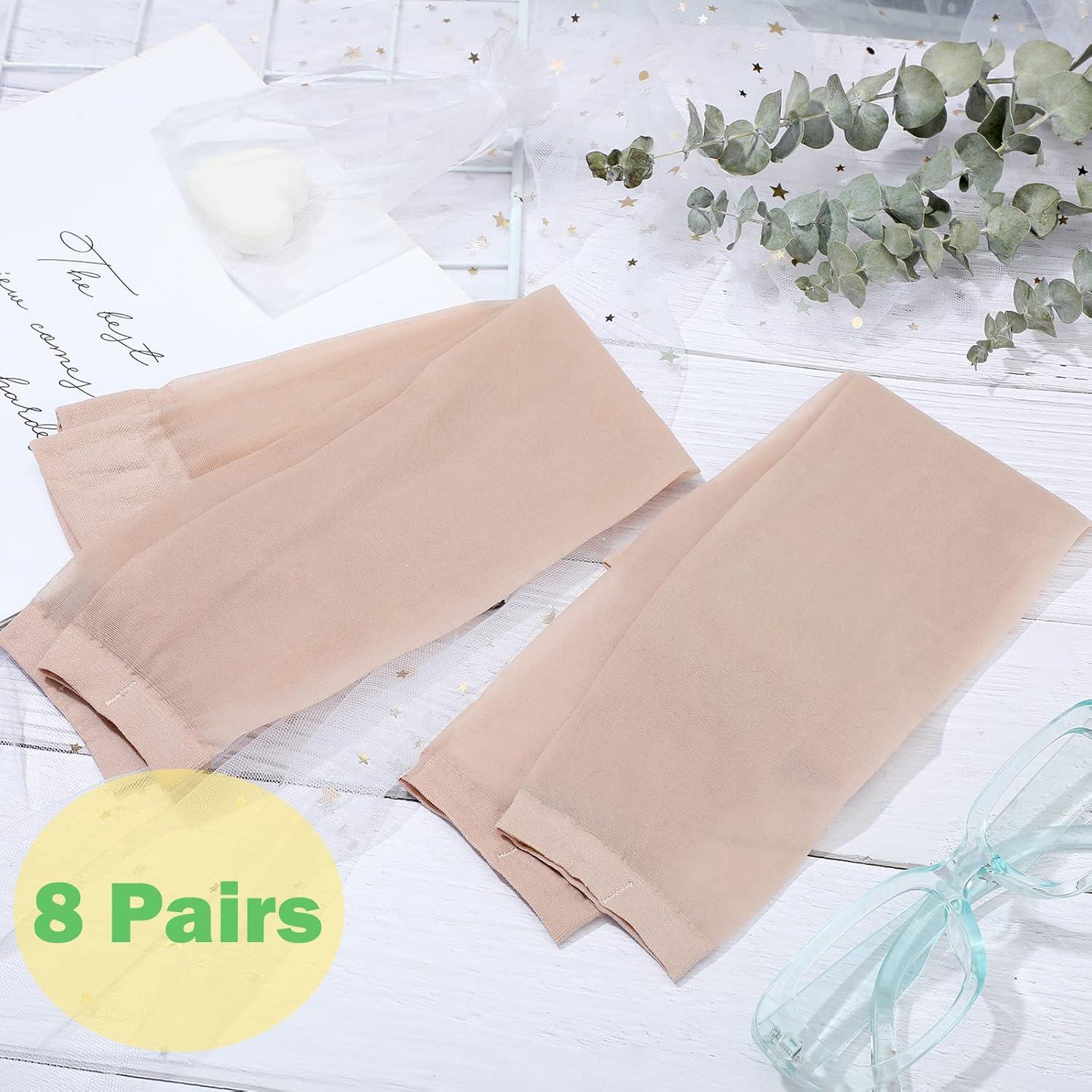 Bonuci 8 Pares de Medias Altas Sin Dedos para Mujeres Color Piel