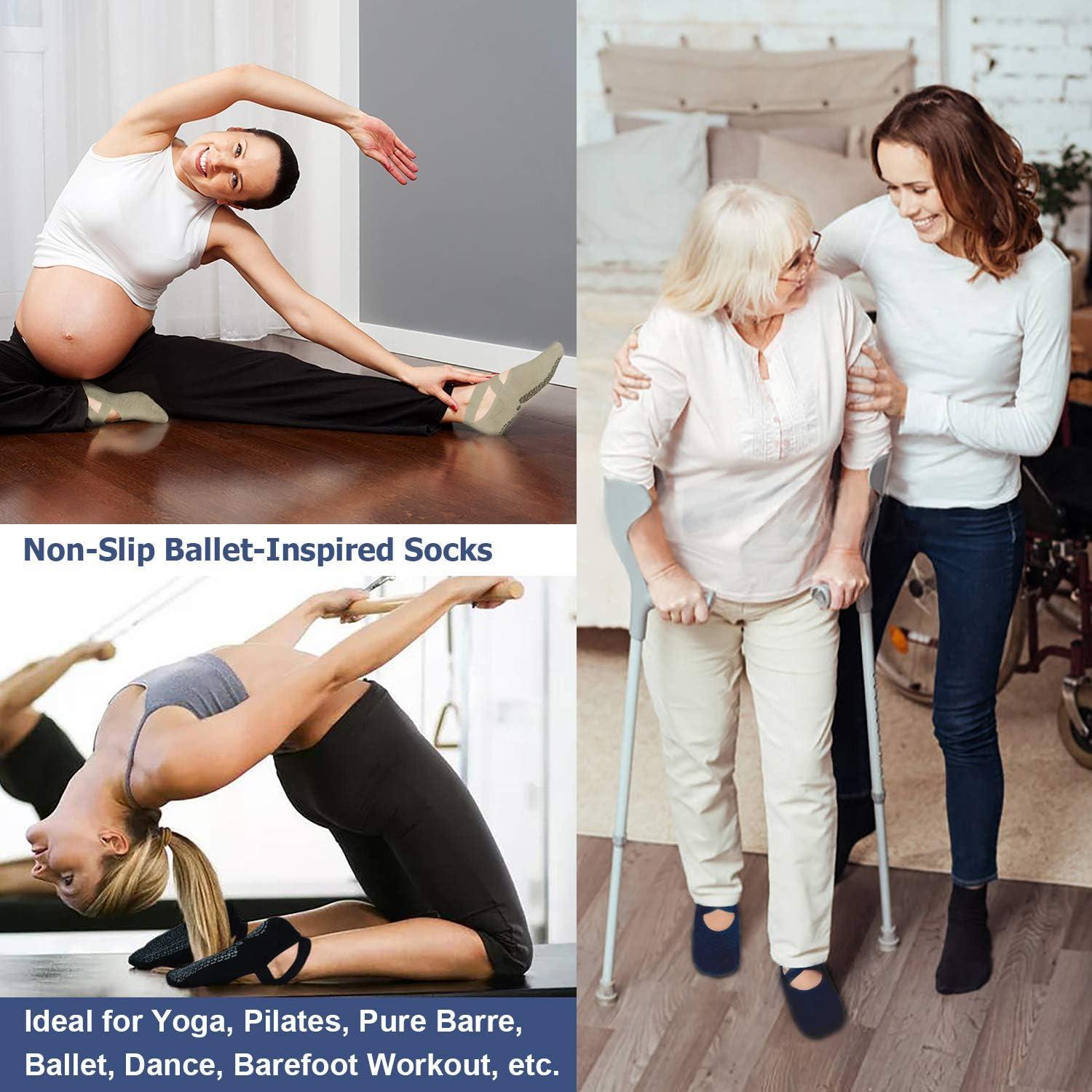 Calcetines de Yoga Ozaiic Antideslizantes 3 Pares Mujeres