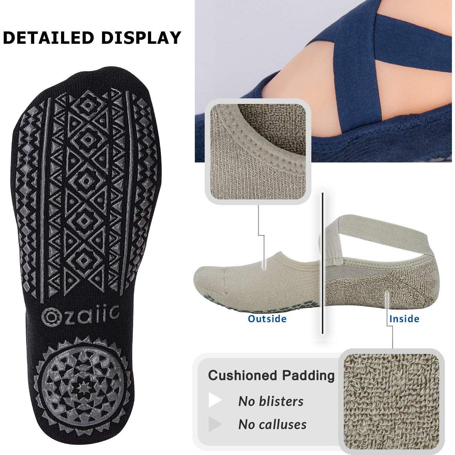 Calcetines de Yoga Ozaiic Antideslizantes 3 Pares Mujeres