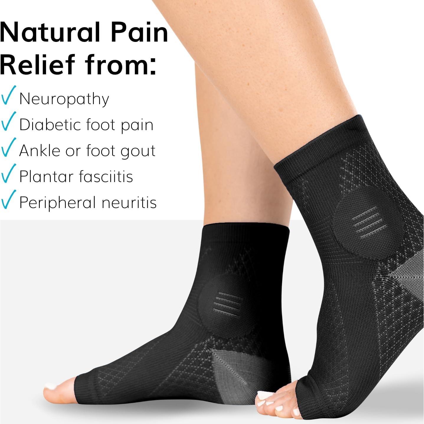 Calcetines de Compresión Neuropatía BraceAbility XL Negro