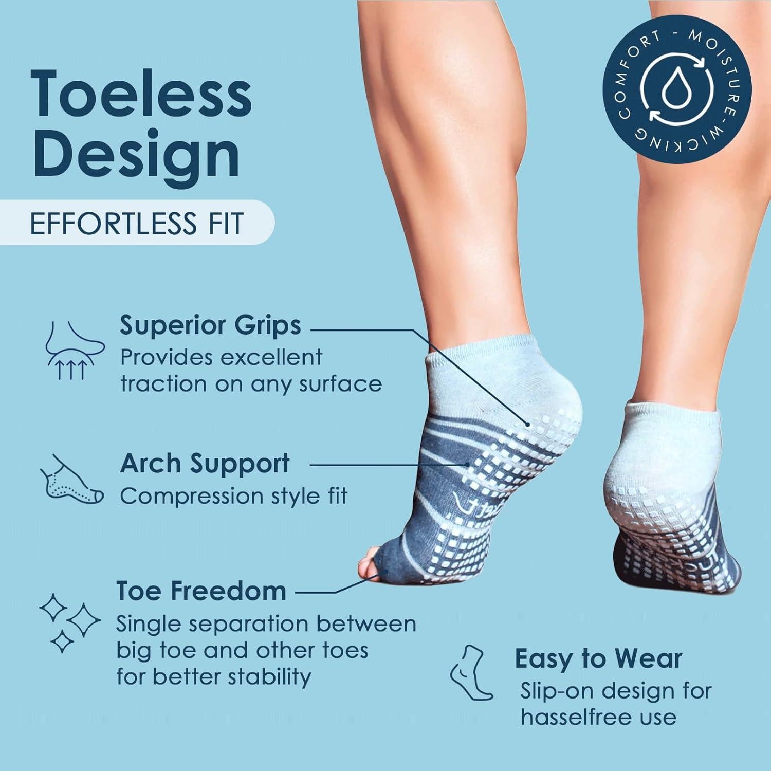 Calcetines Antideslizantes Tucketts para Hombres, Tobillo Alto