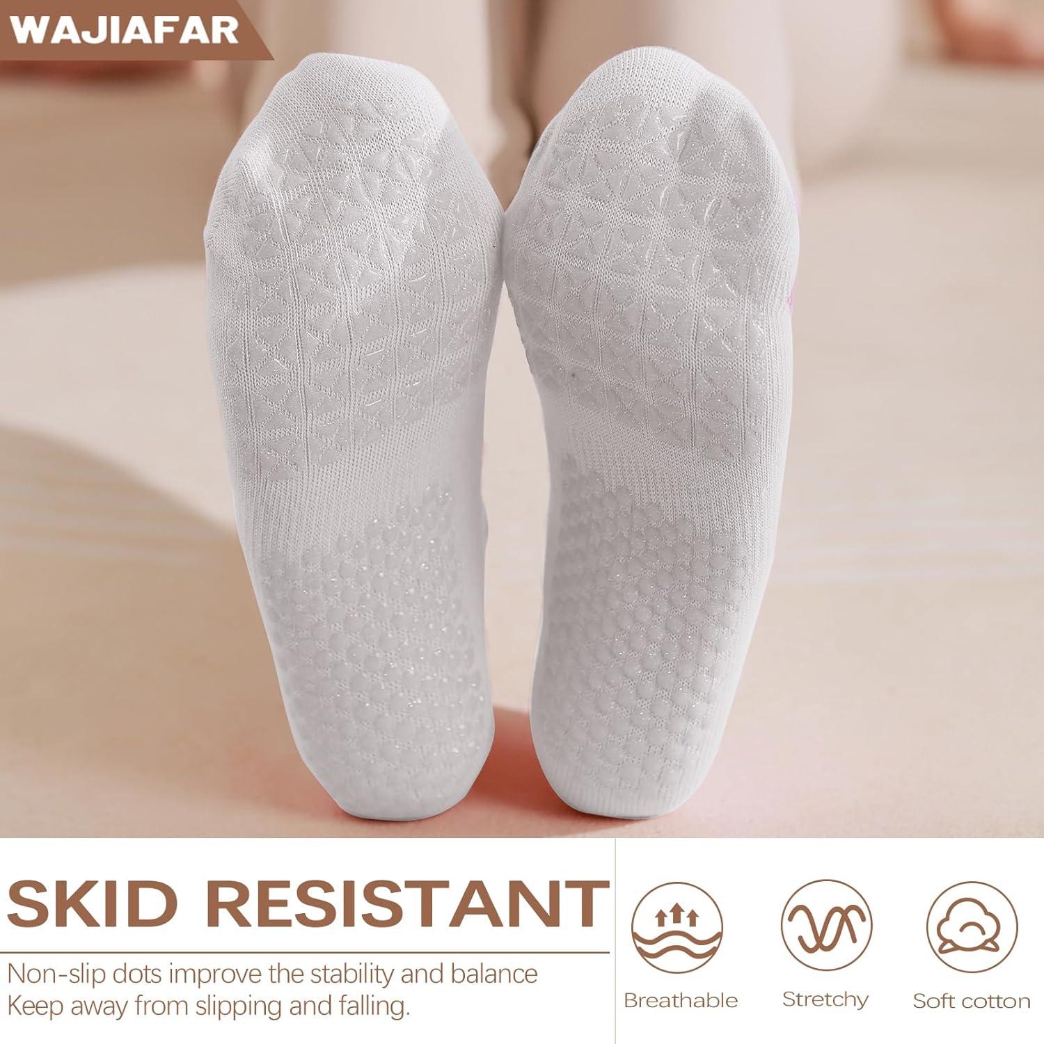 Calcetines de Yoga WAJIAFAR Antideslizantes para Mujeres - Talla Única