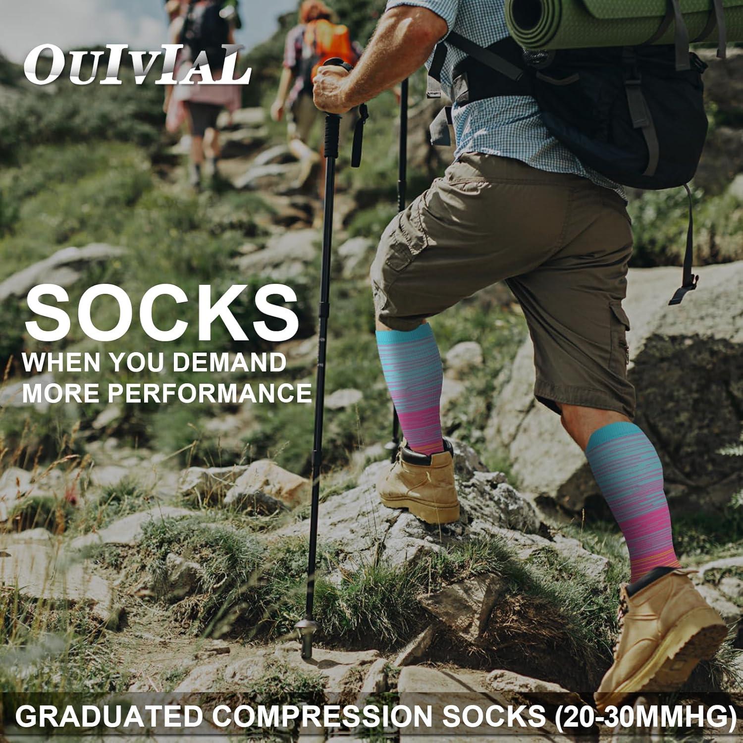 Calcetines de Compresión OUIVIAL 20-30mmHg Punta Abierta - 3 Pares