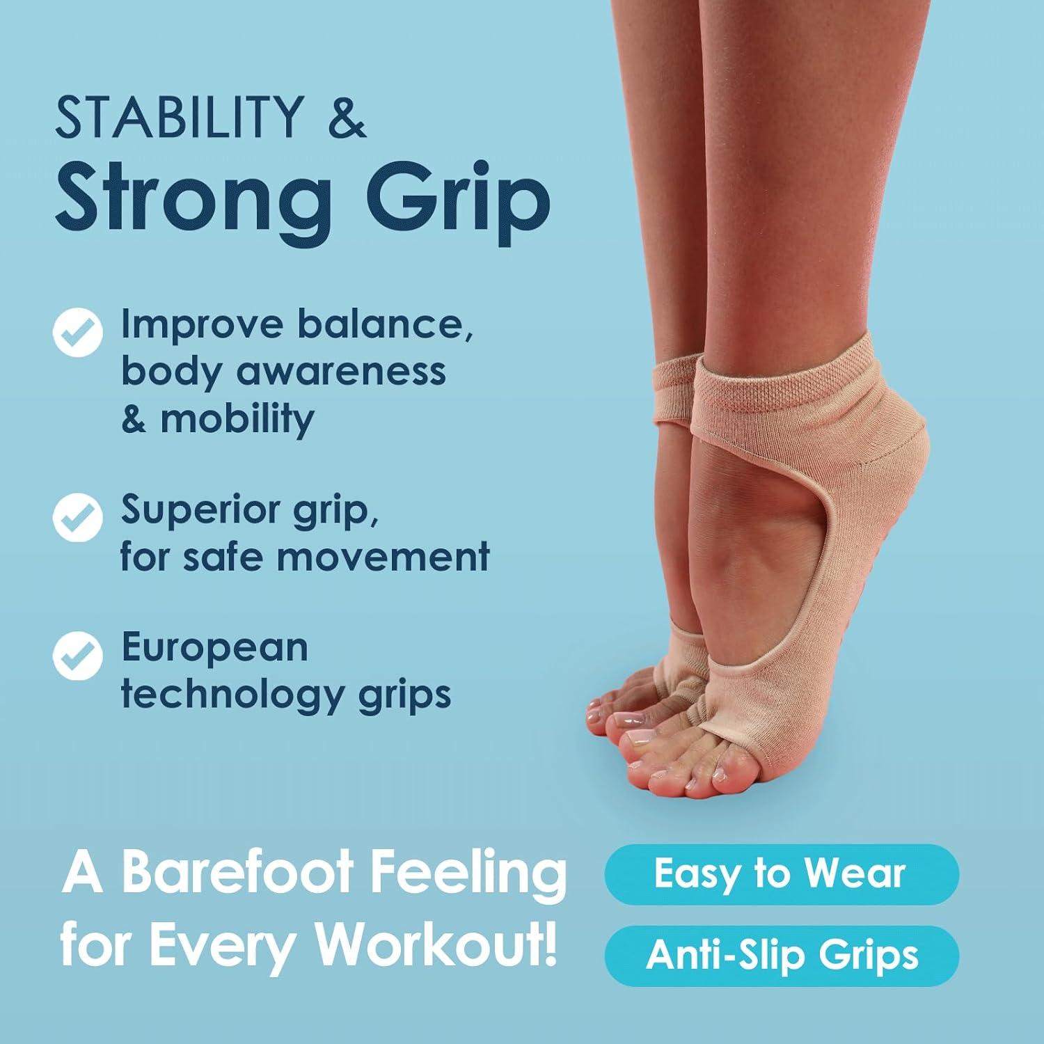 Calcetines de Pilates Tucketts sin Dedos Antideslizantes Nude