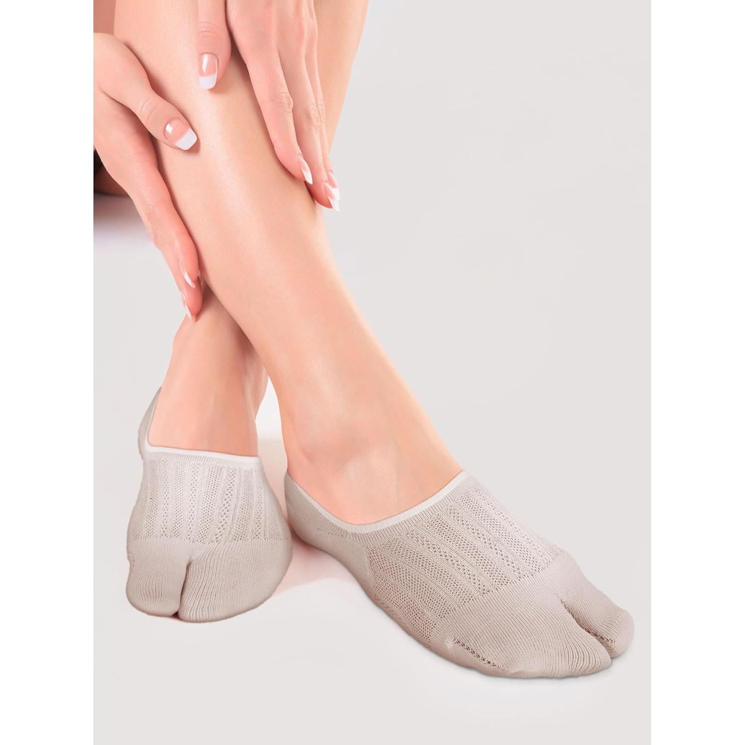 Geyoga 6 Pares Calcetines Tabi de Algodón para Mujeres