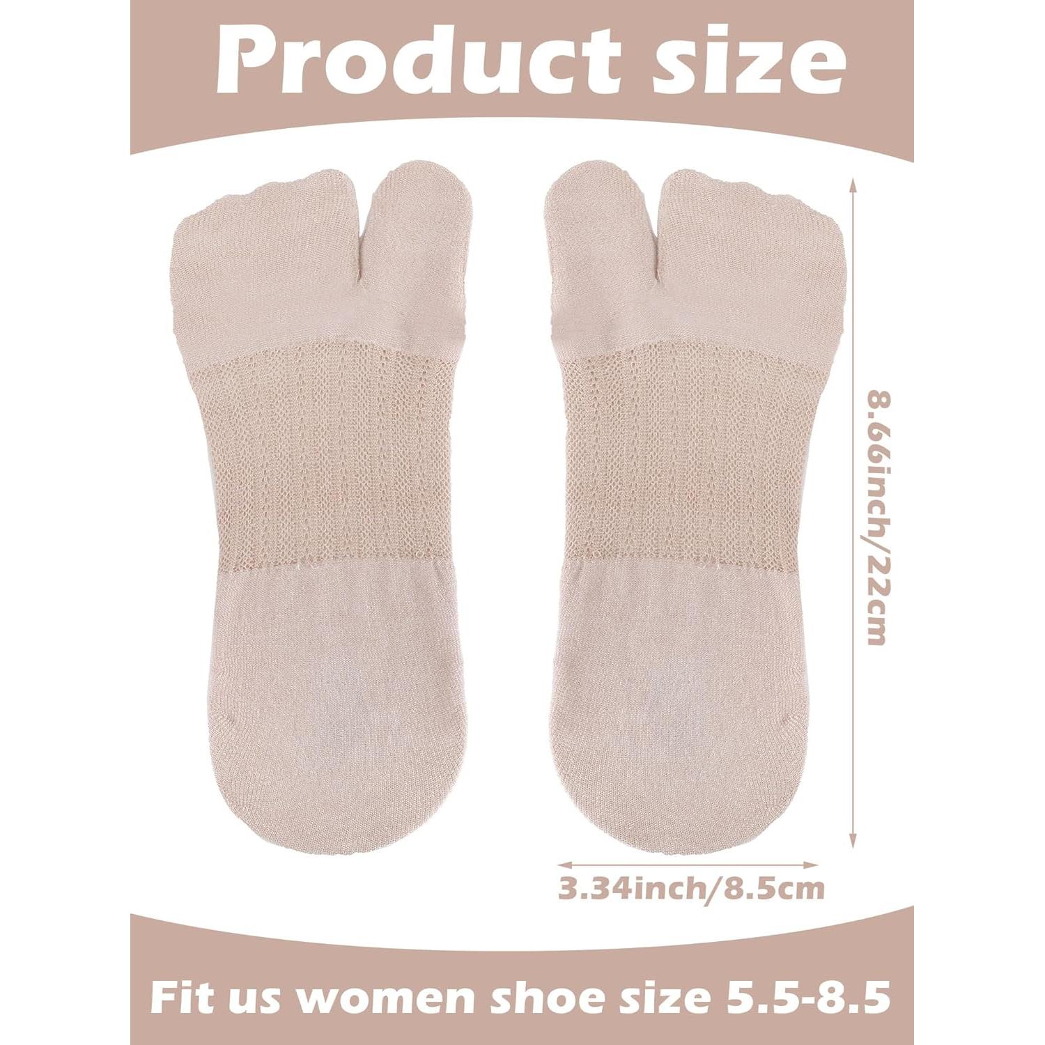 Geyoga 6 Pares Calcetines Tabi de Algodón para Mujeres