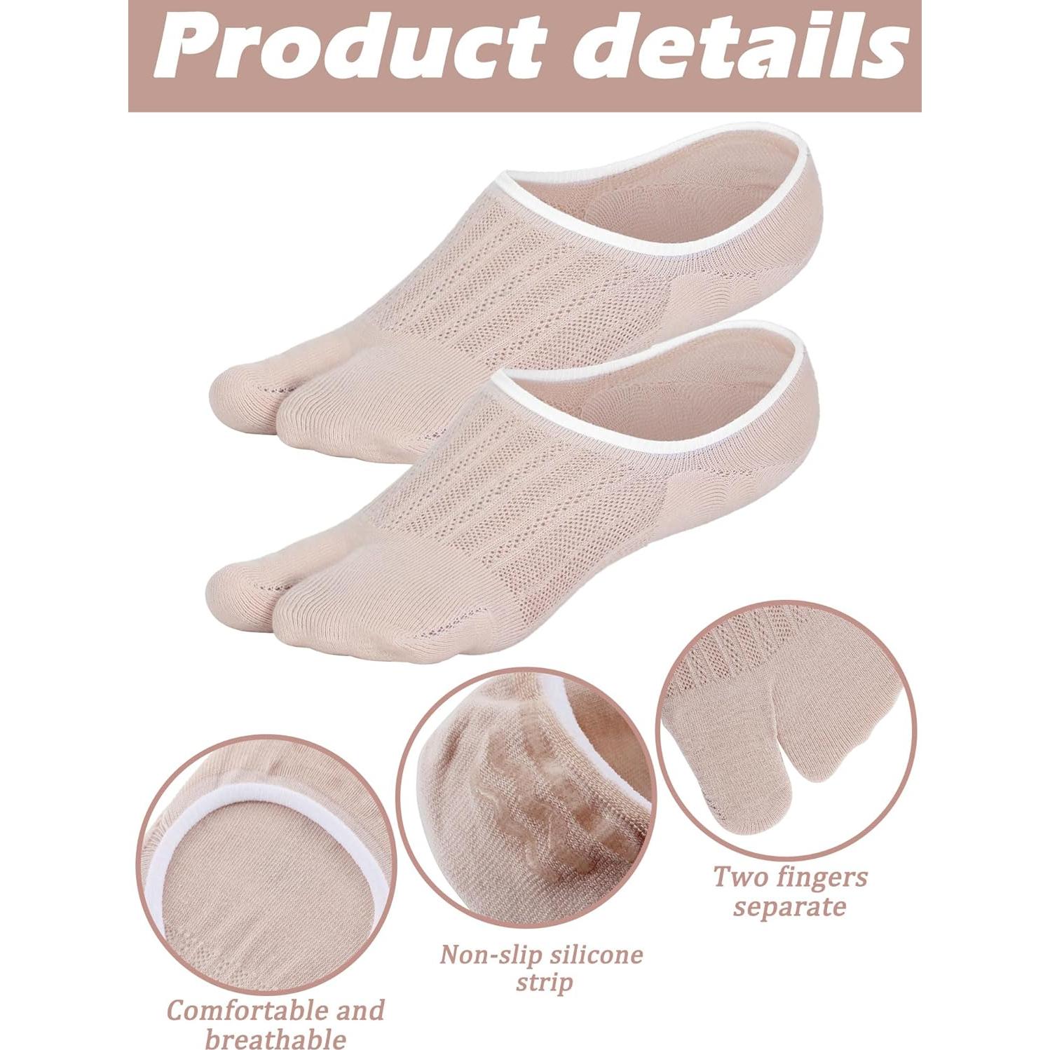 Geyoga 6 Pares Calcetines Tabi de Algodón para Mujeres