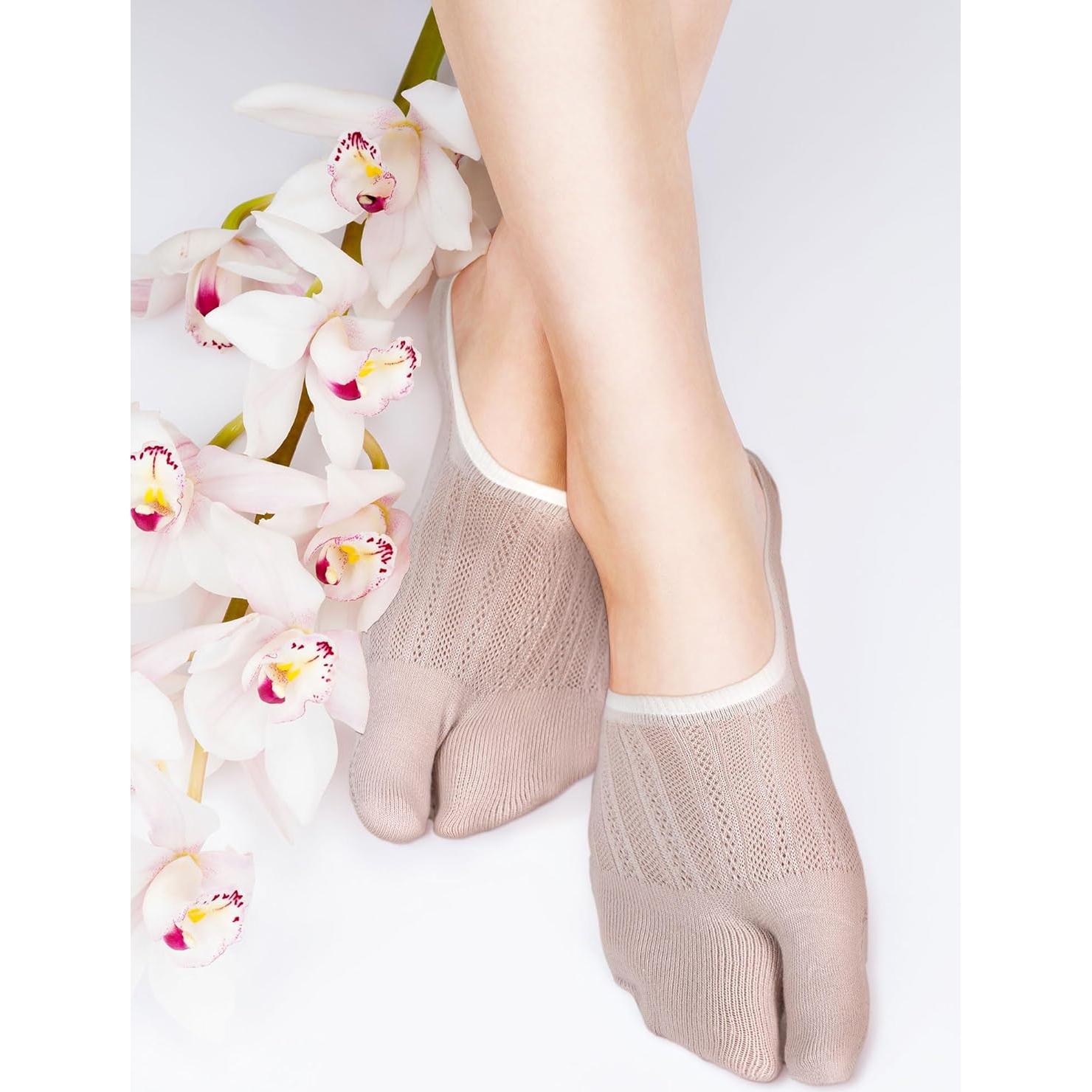 Geyoga 6 Pares Calcetines Tabi de Algodón para Mujeres